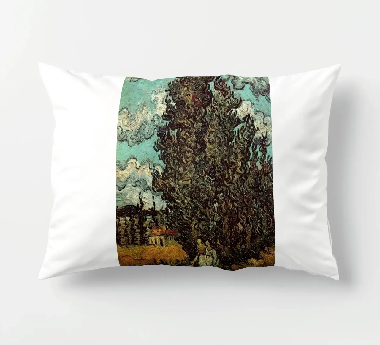 two figures under the fir tree decorative cushion by cloud shop
