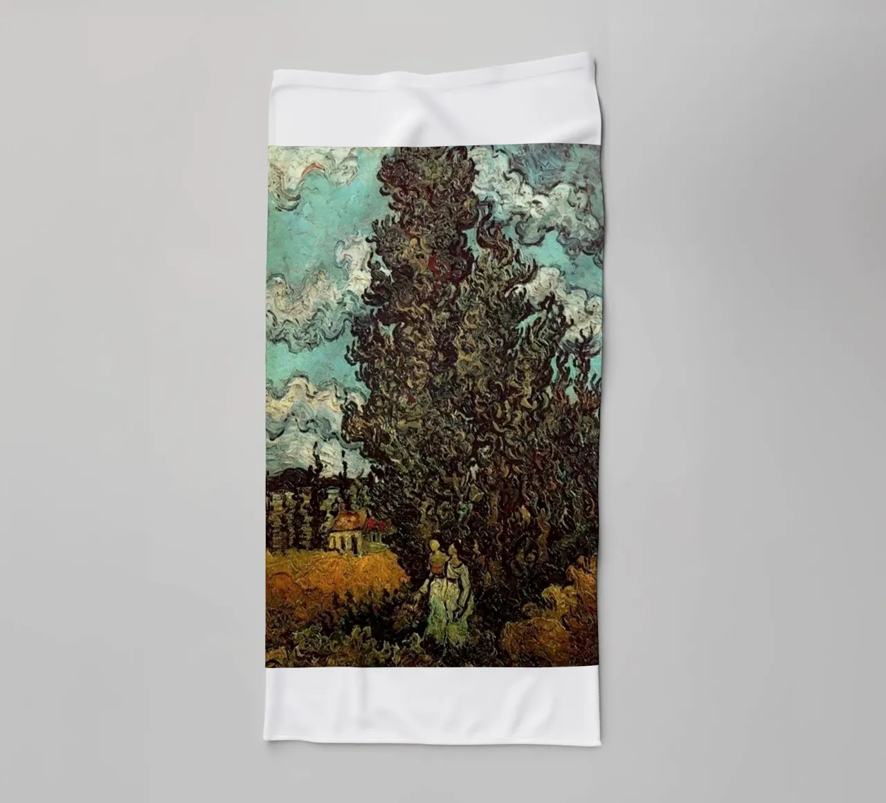 two figures under the fir tree towel by cloud shop