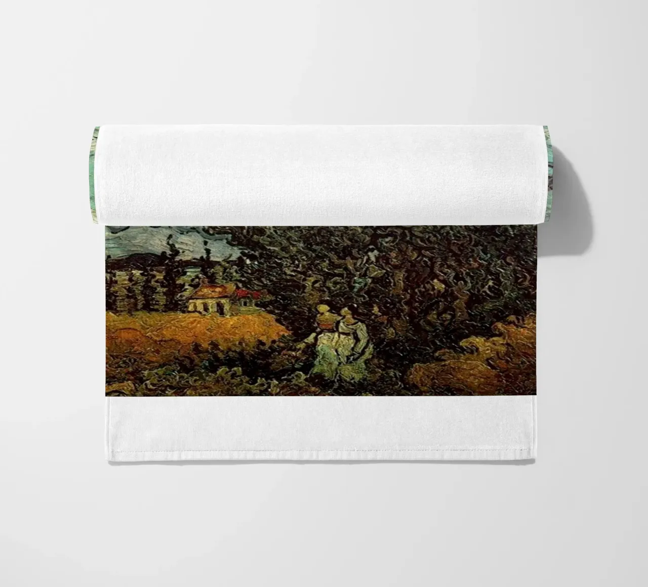 two figures under the fir tree beach towel by cloud shop
