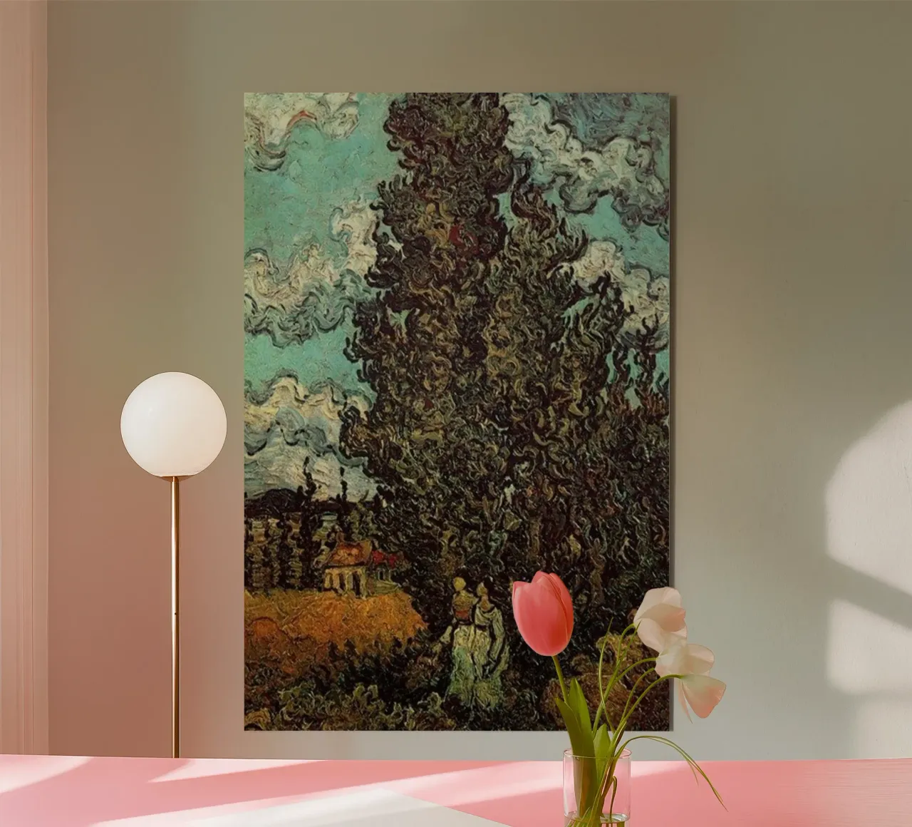 two figures under the fir tree alu-dibond by cloud shop