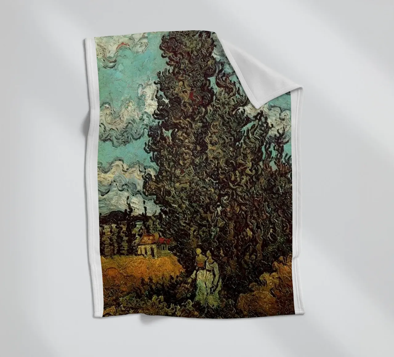 two figures under the fir tree fleece blanket by cloud shop