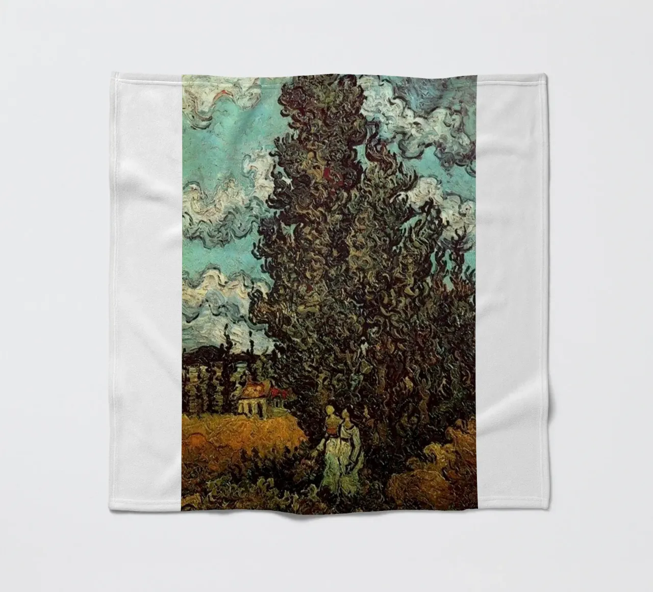 two figures under the fir tree fleece blanket by cloud shop