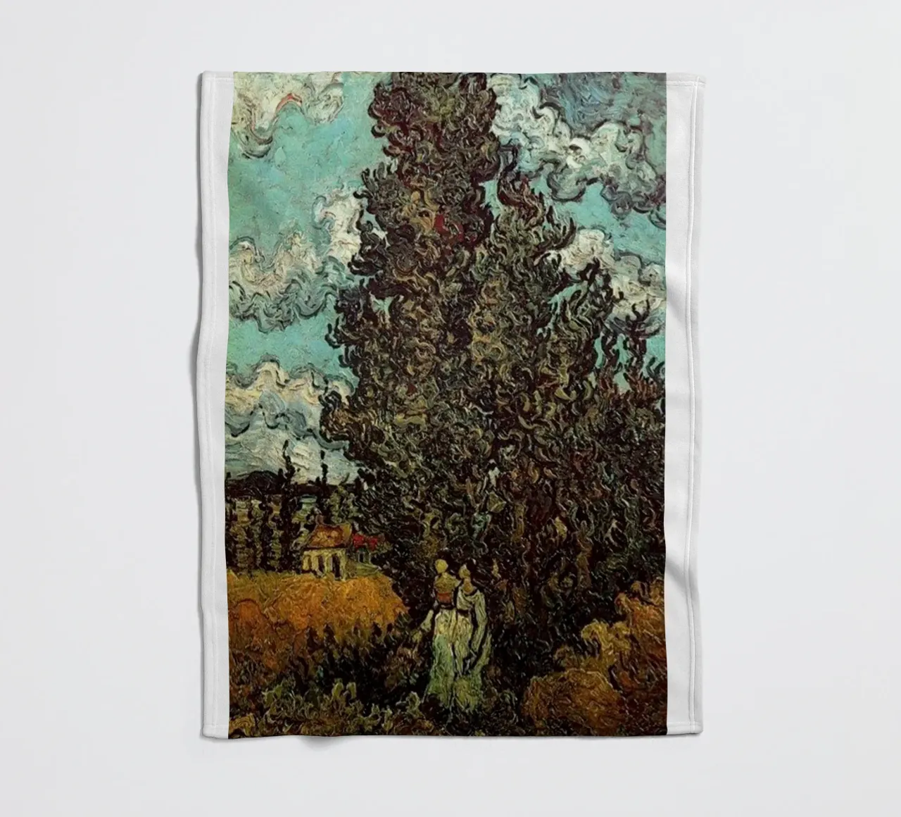 two figures under the fir tree fleece blanket by cloud shop