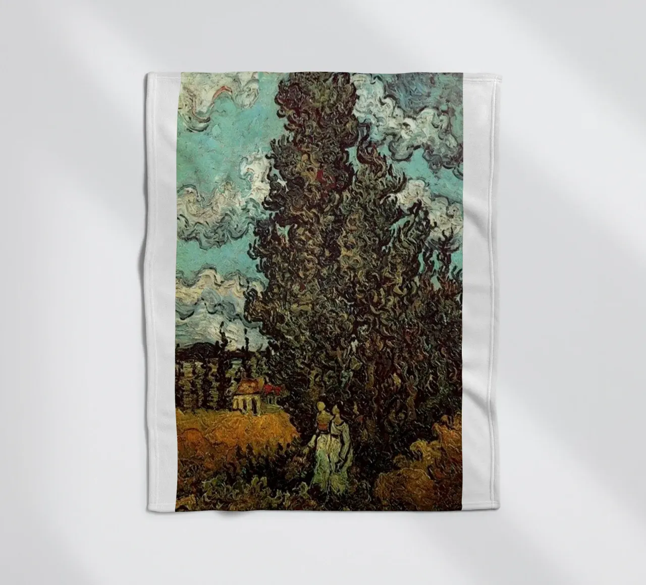 two figures under the fir tree fleece blanket by cloud shop