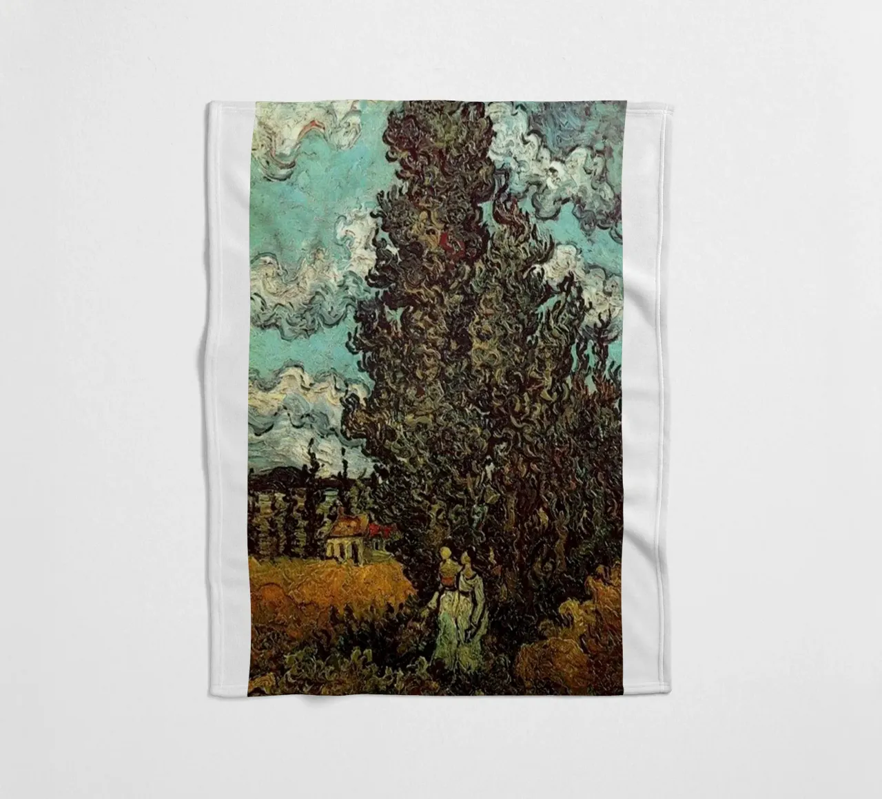 two figures under the fir tree fleece blanket by cloud shop