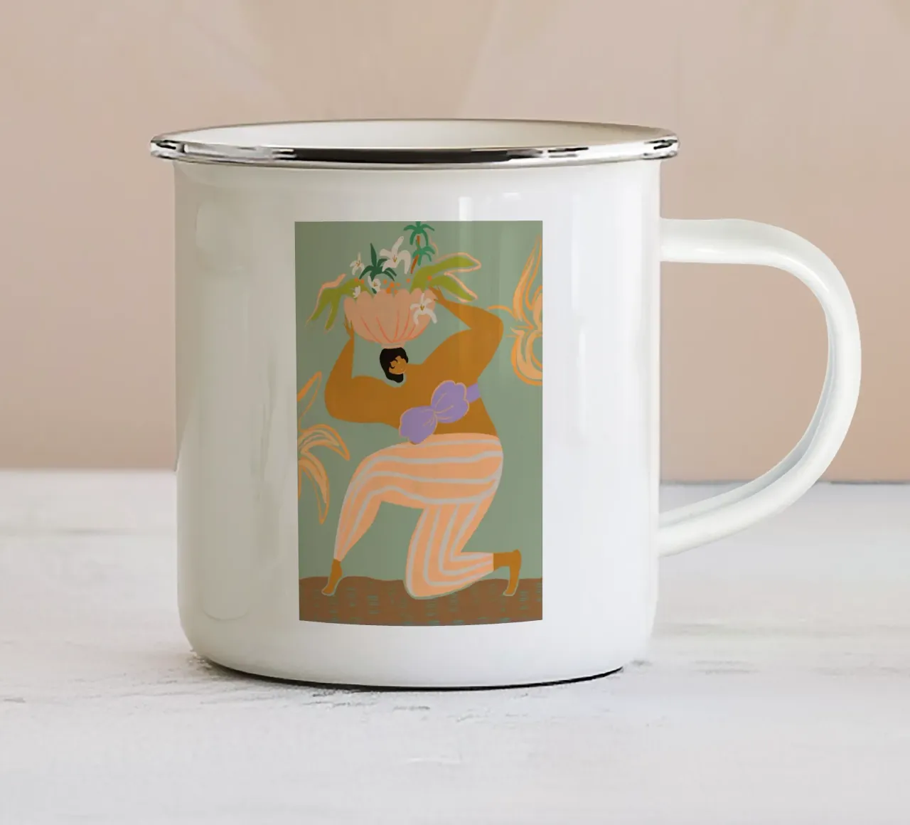 The Weight Of The World tazza in smalto da Melanie Tintilier