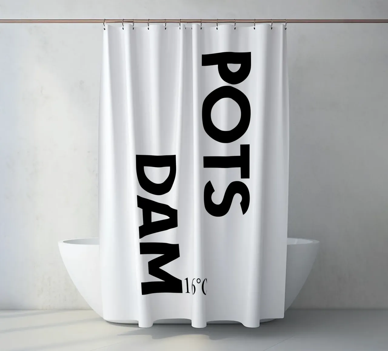 Potsdam shower curtain by YV TYPOGRAPHY