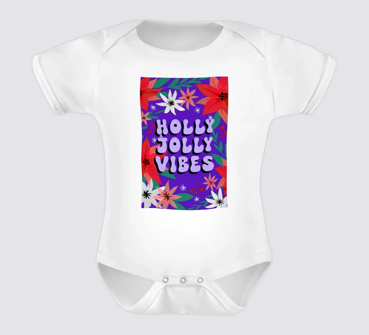 Holly Jolly Vibes body neonato maniche corte da cafelab