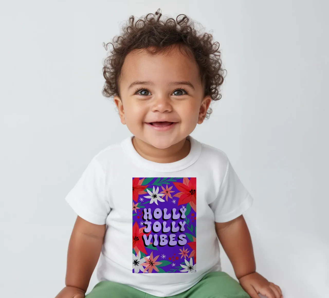 Holly Jolly Vibes maglietta neonato da cafelab