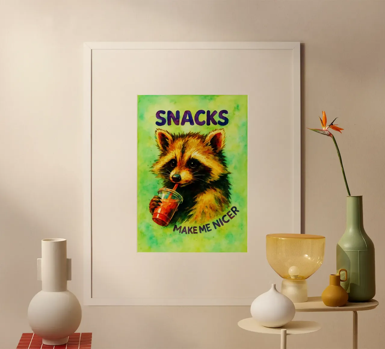 Lustige Waschbär-Snacks machen mich nett Poster von onerules