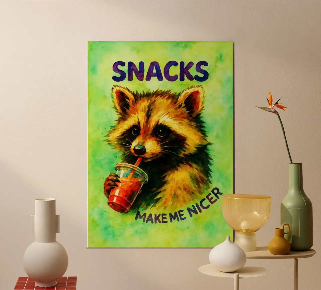 Lustige Waschbär-Snacks machen mich nett Poster von onerules