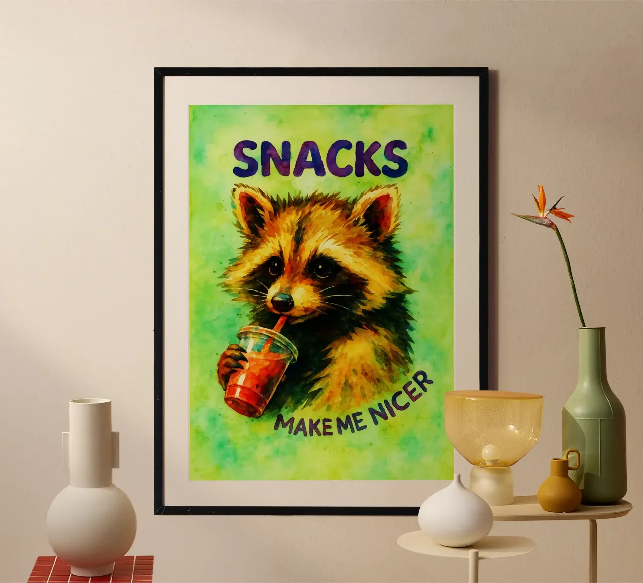 Lustige Waschbär-Snacks machen mich nett Poster von onerules