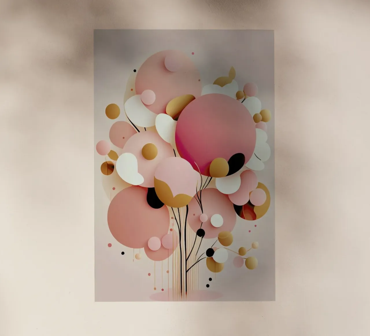Bubblegum Abstract Minimalistic Aesthetic Floral 1 lámina retroiluminada de Tameo