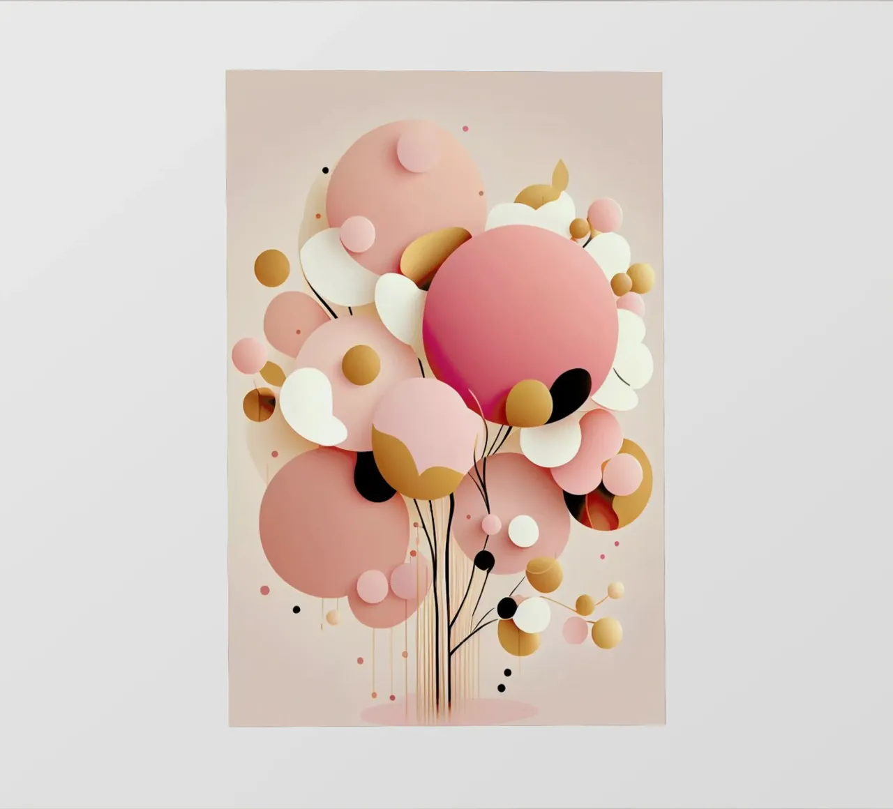 Bubblegum Abstract Minimalistic Aesthetic Floral 1 lámina retroiluminada de Tameo