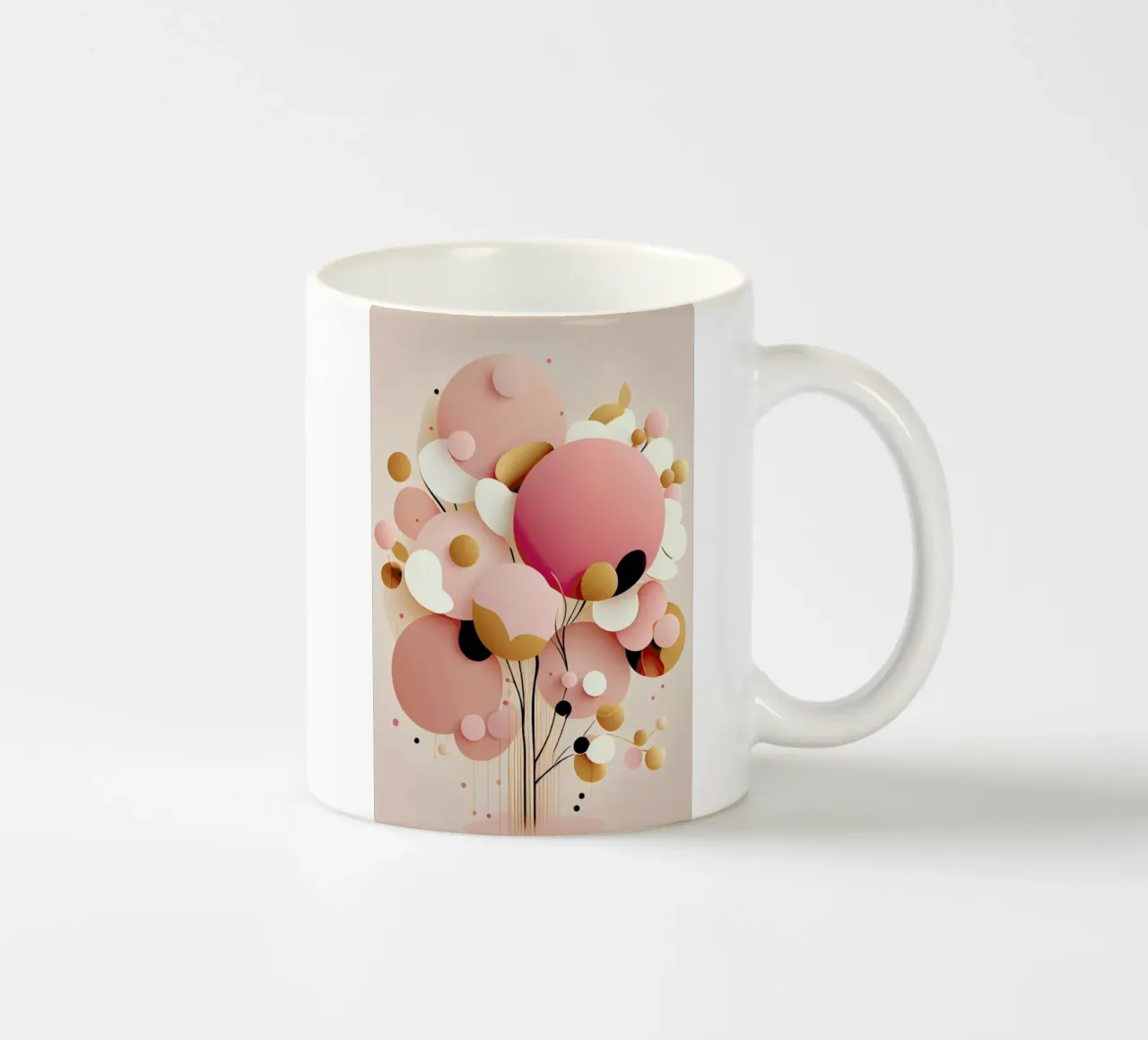 Bubblegum Abstract Minimalistic Aesthetic Floral 1 keramische mok van Tameo