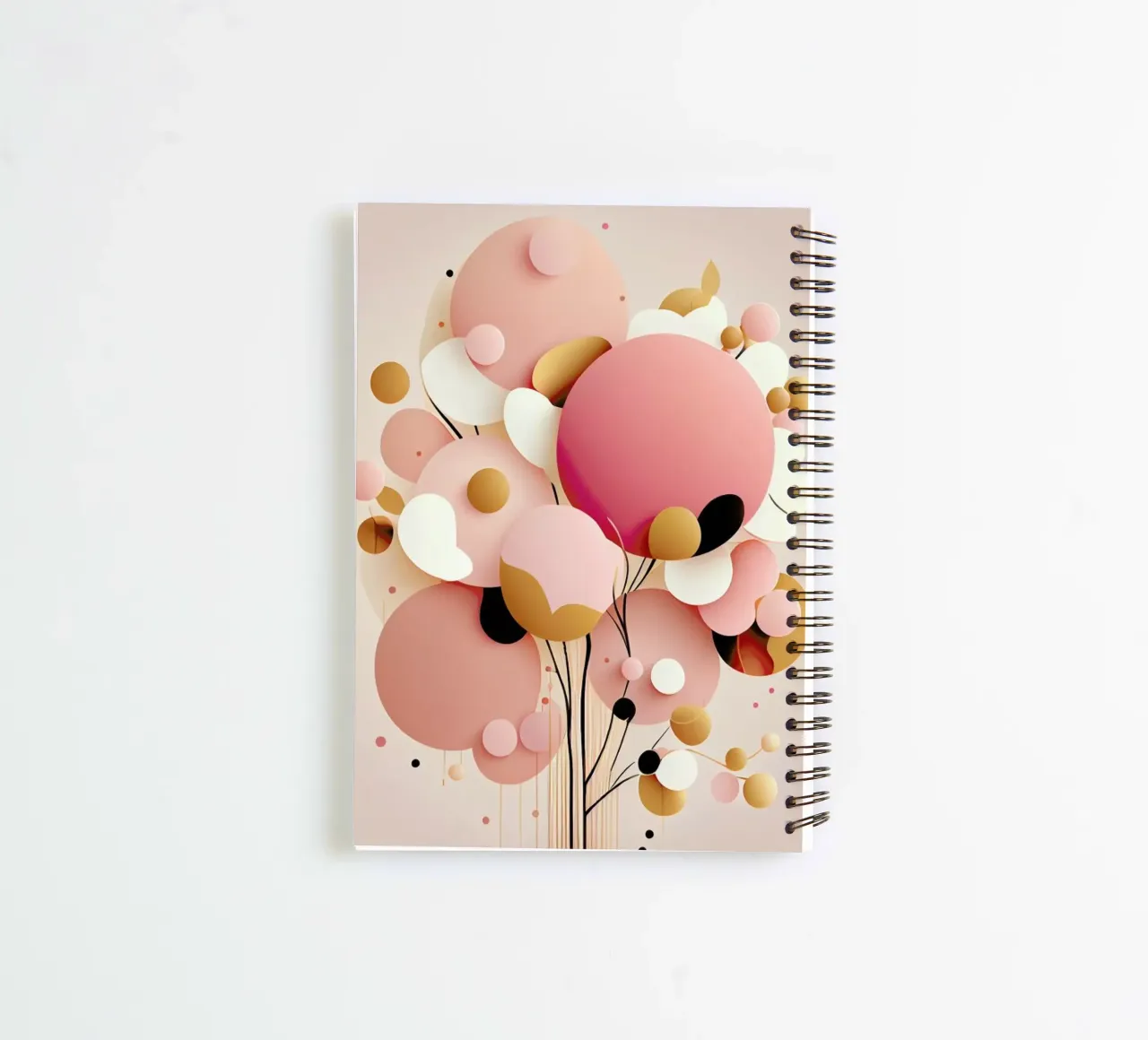 Bubblegum Abstract Minimalistic Aesthetic Floral 1 notitieboek met spiraal van Tameo