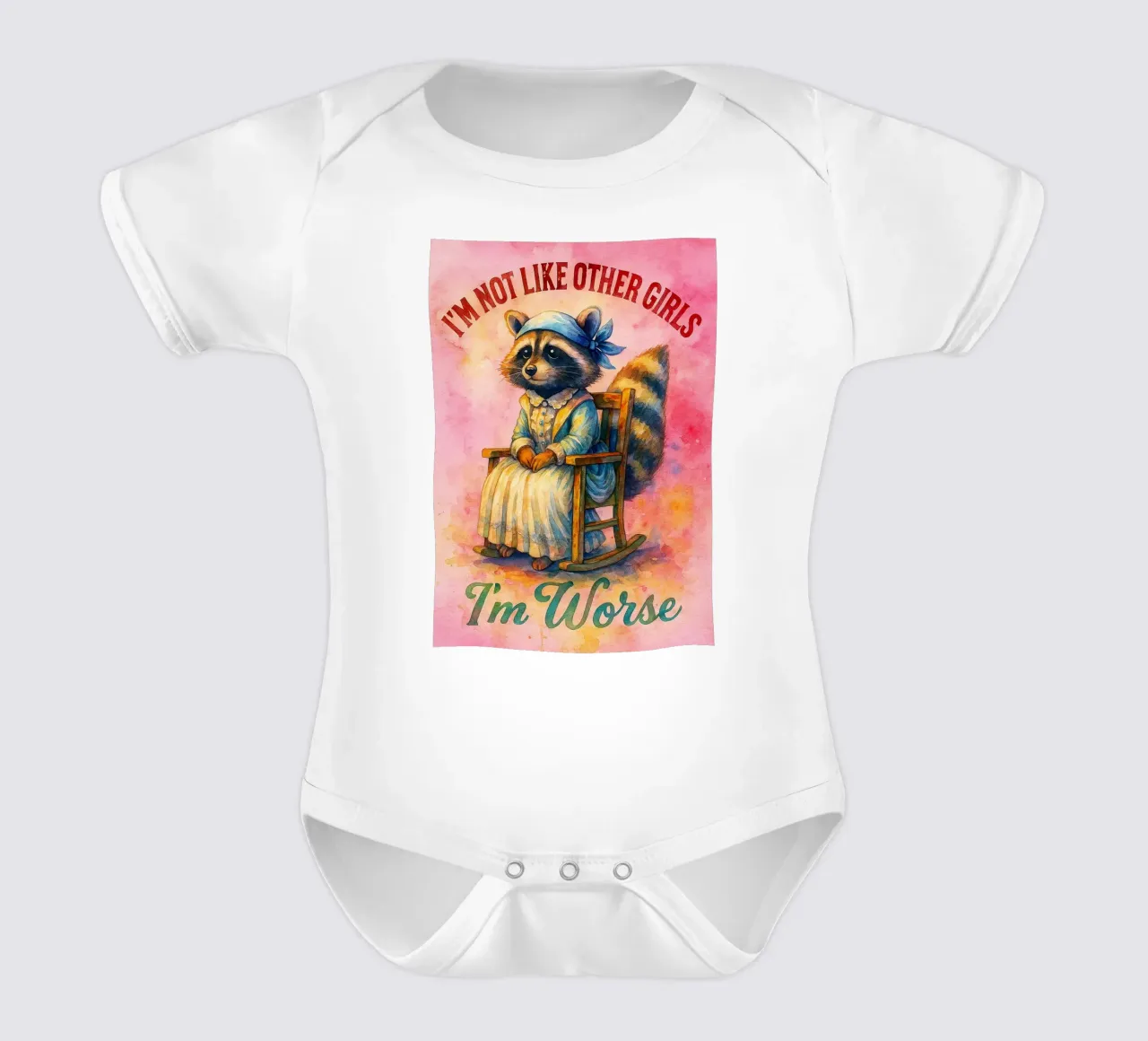 I'm not like other Girls im worse Funny Raccoon short-sleeve baby romper by onerules