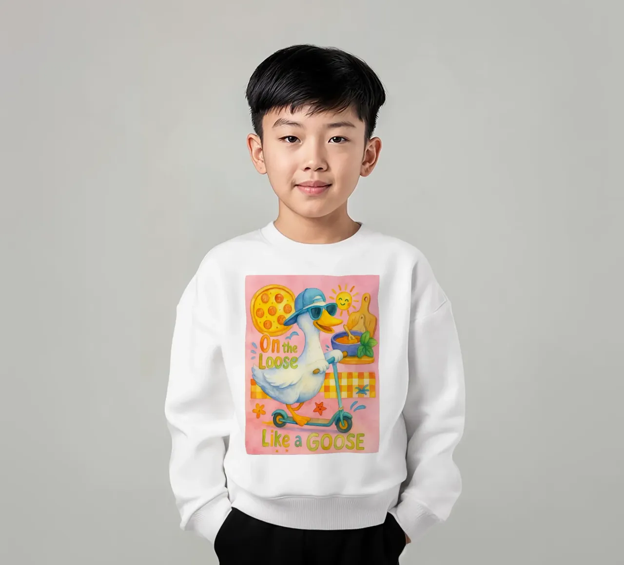 On the loose like a Goose kids sweatshirt by onerules