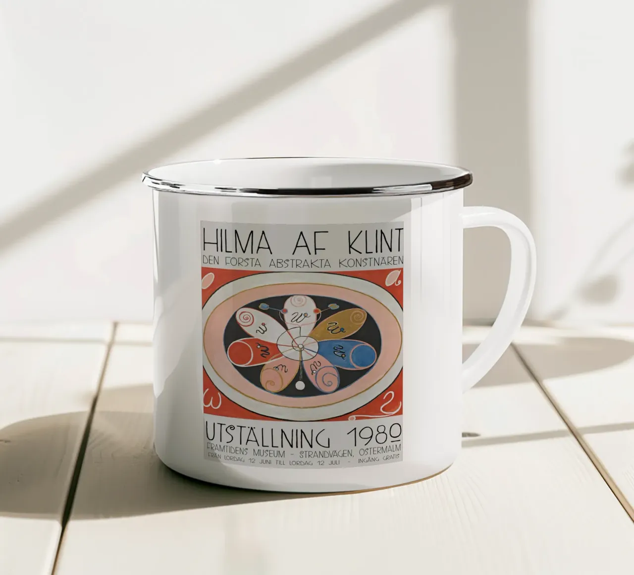 Poster della mostra di Hilma af Klint tazza in smalto da Ceryspool