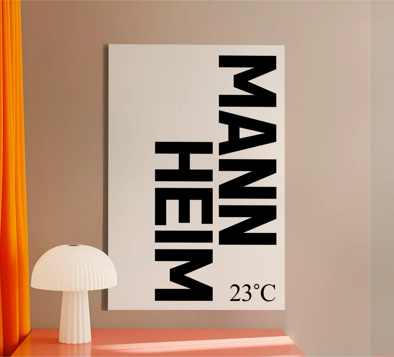Mannheim canvas met Baklijst van YV TYPOGRAPHY