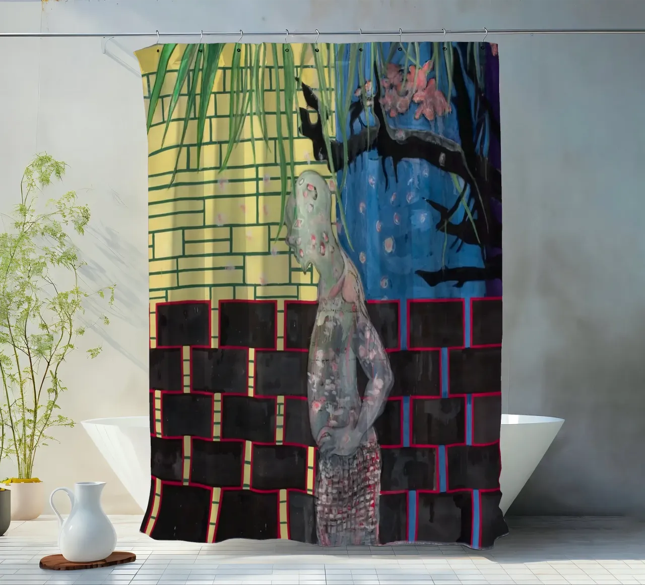 Peter Doig - House of Flowers shower curtain by Milfordwings