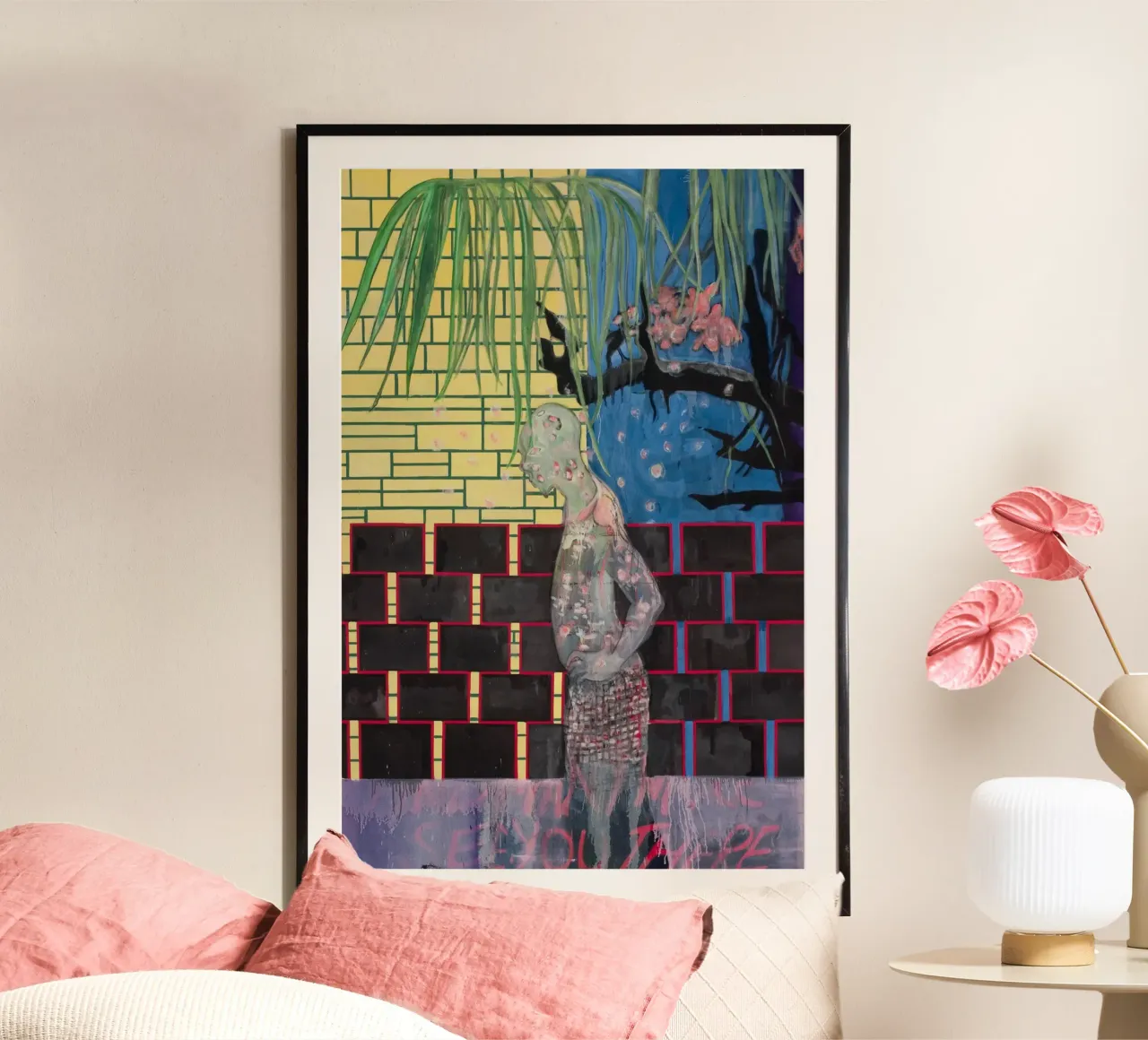 Peter Doig - House of Flowers poster with wooden frame by Milfordwings
