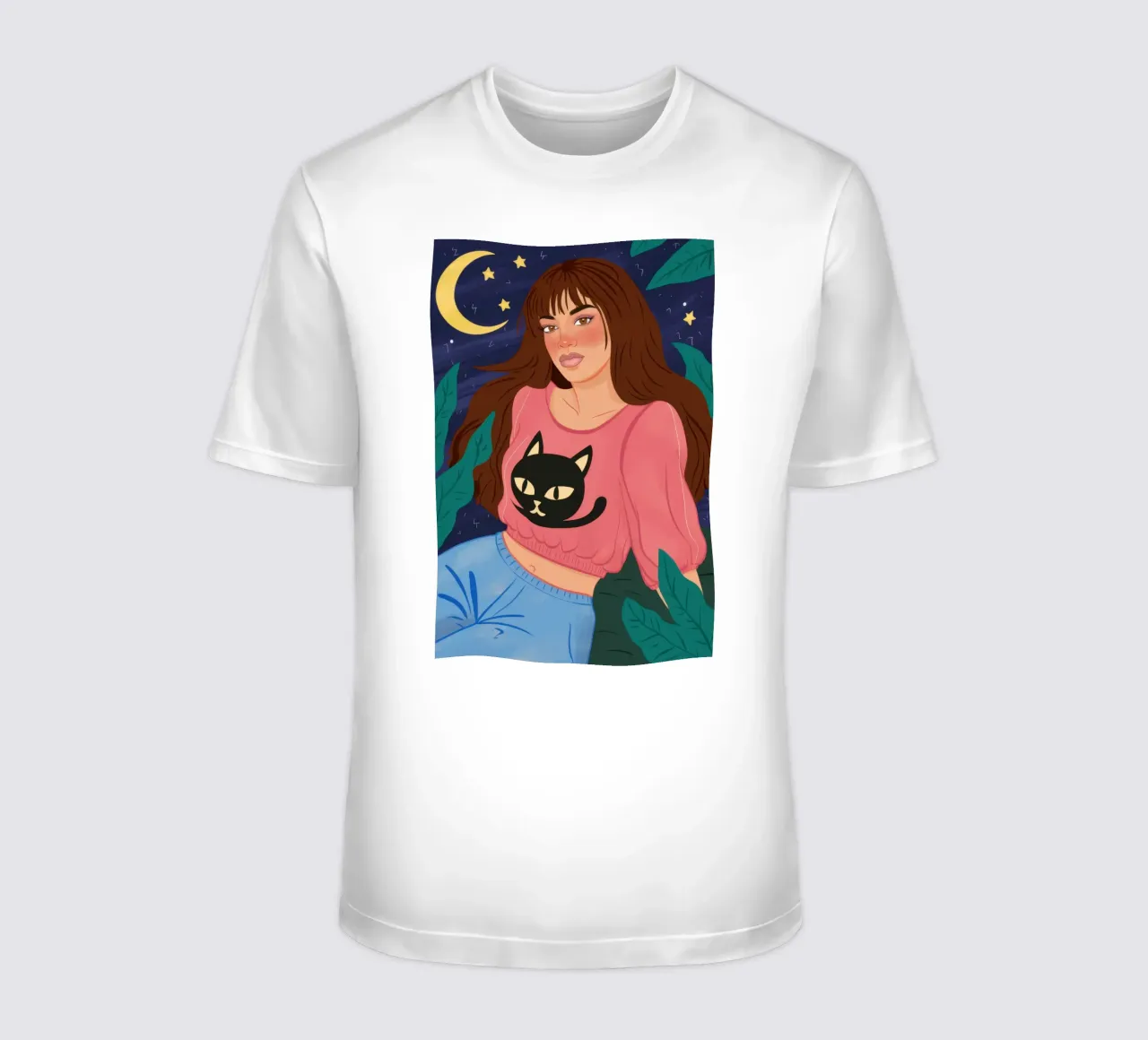 Amico felino celeste t-shirt da Marigold Tiga