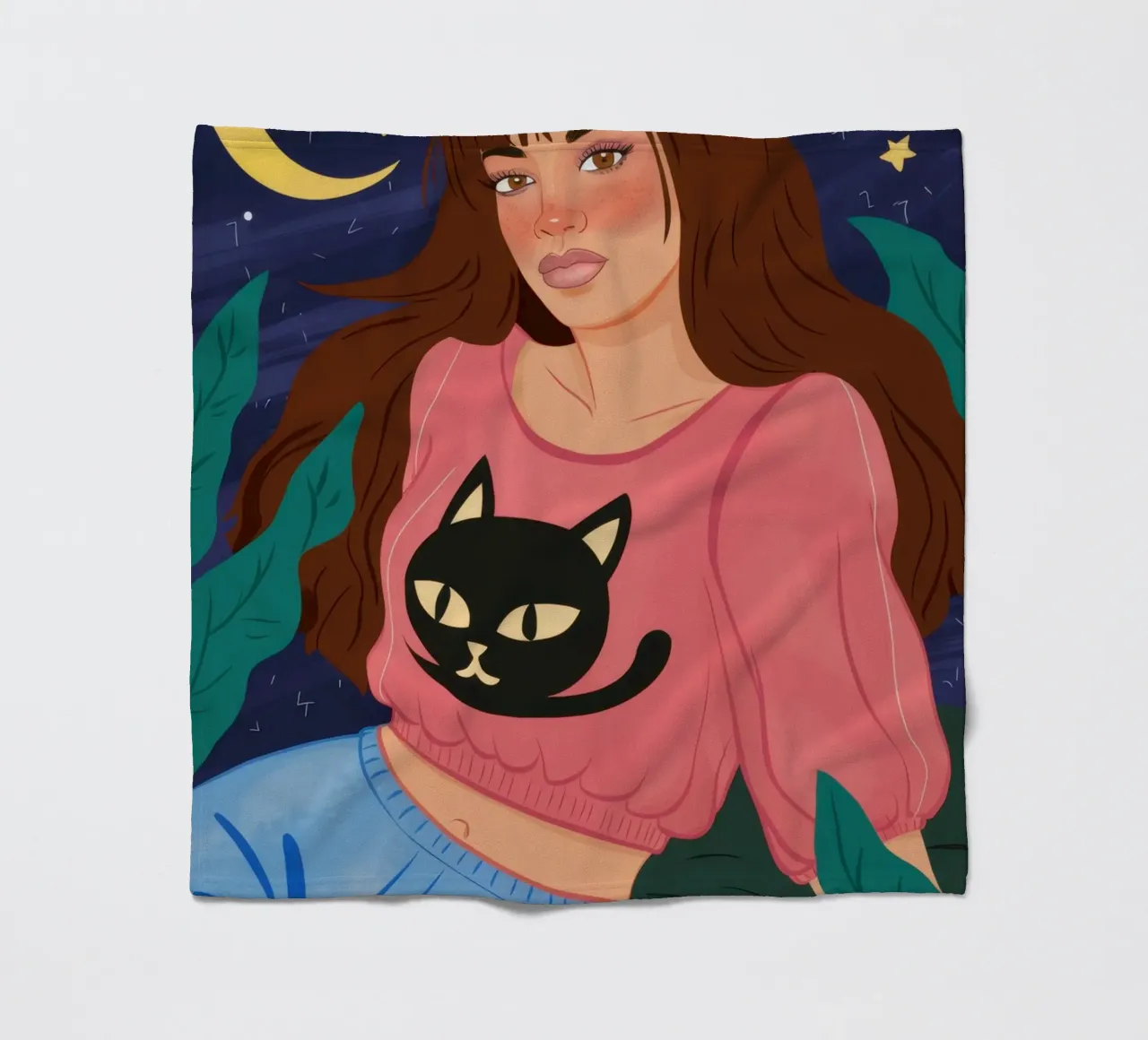 Amico felino celeste coperta in pile da Marigold Tiga