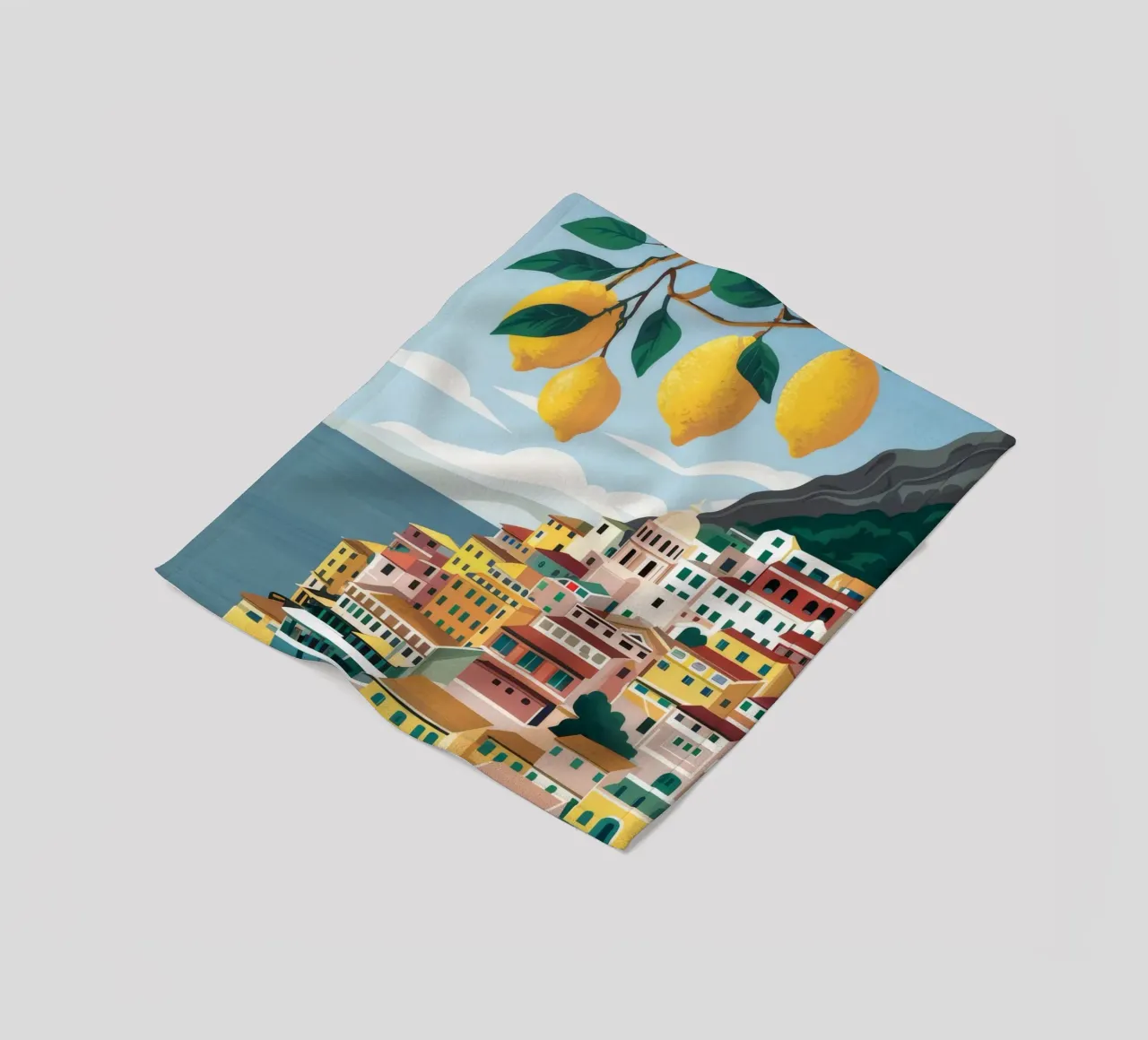 Positano Zitronenblick Fleecedecke von Muse Artworks