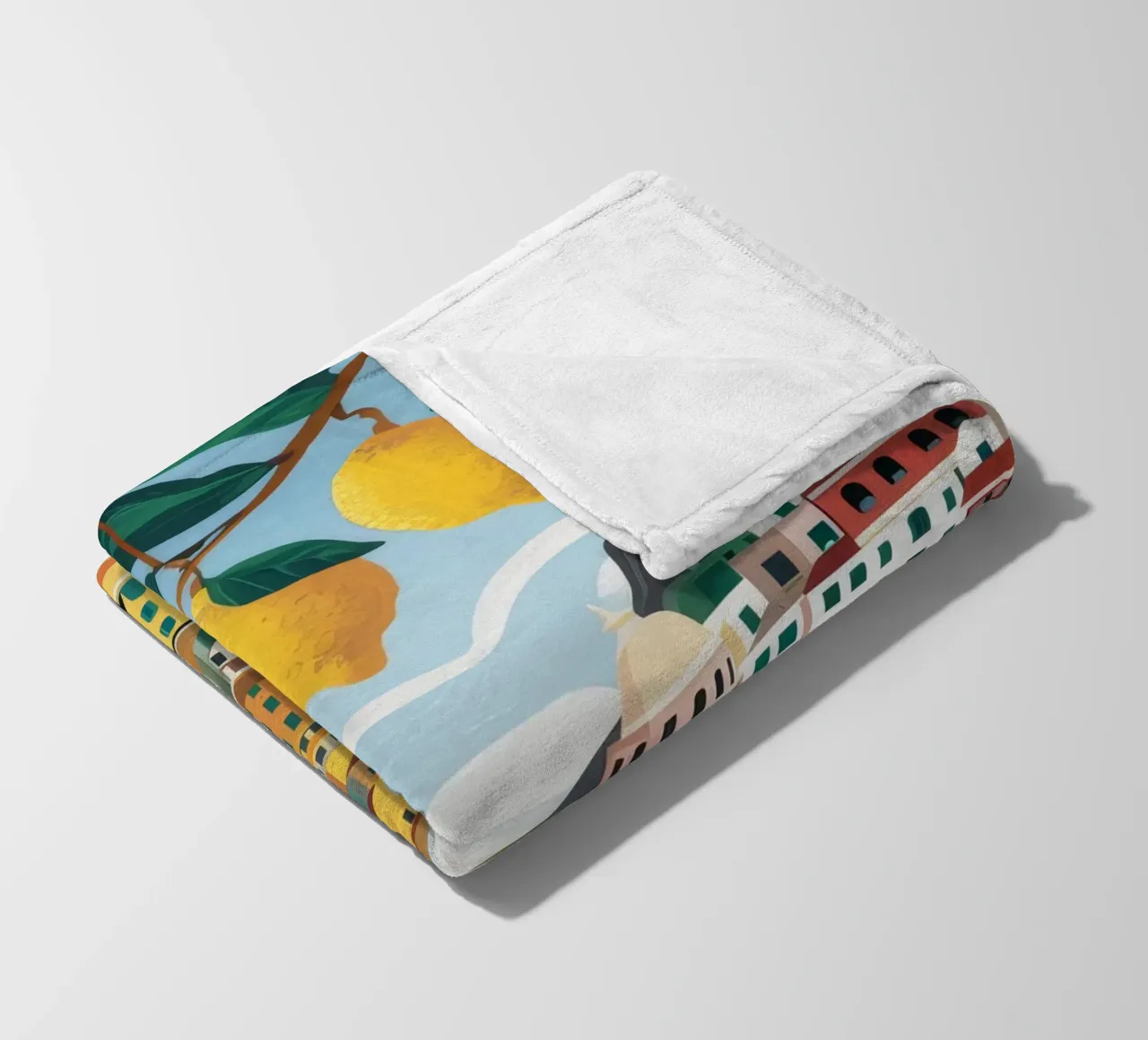 Positano Zitronenblick Fleecedecke von Muse Artworks