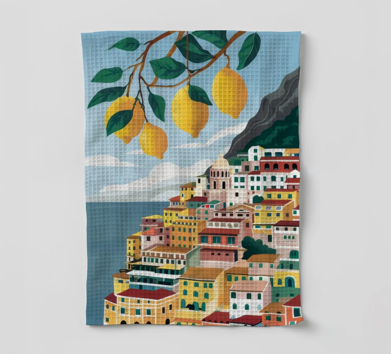 Positano Lemon Vista canovaccio da cucina da Muse Artworks