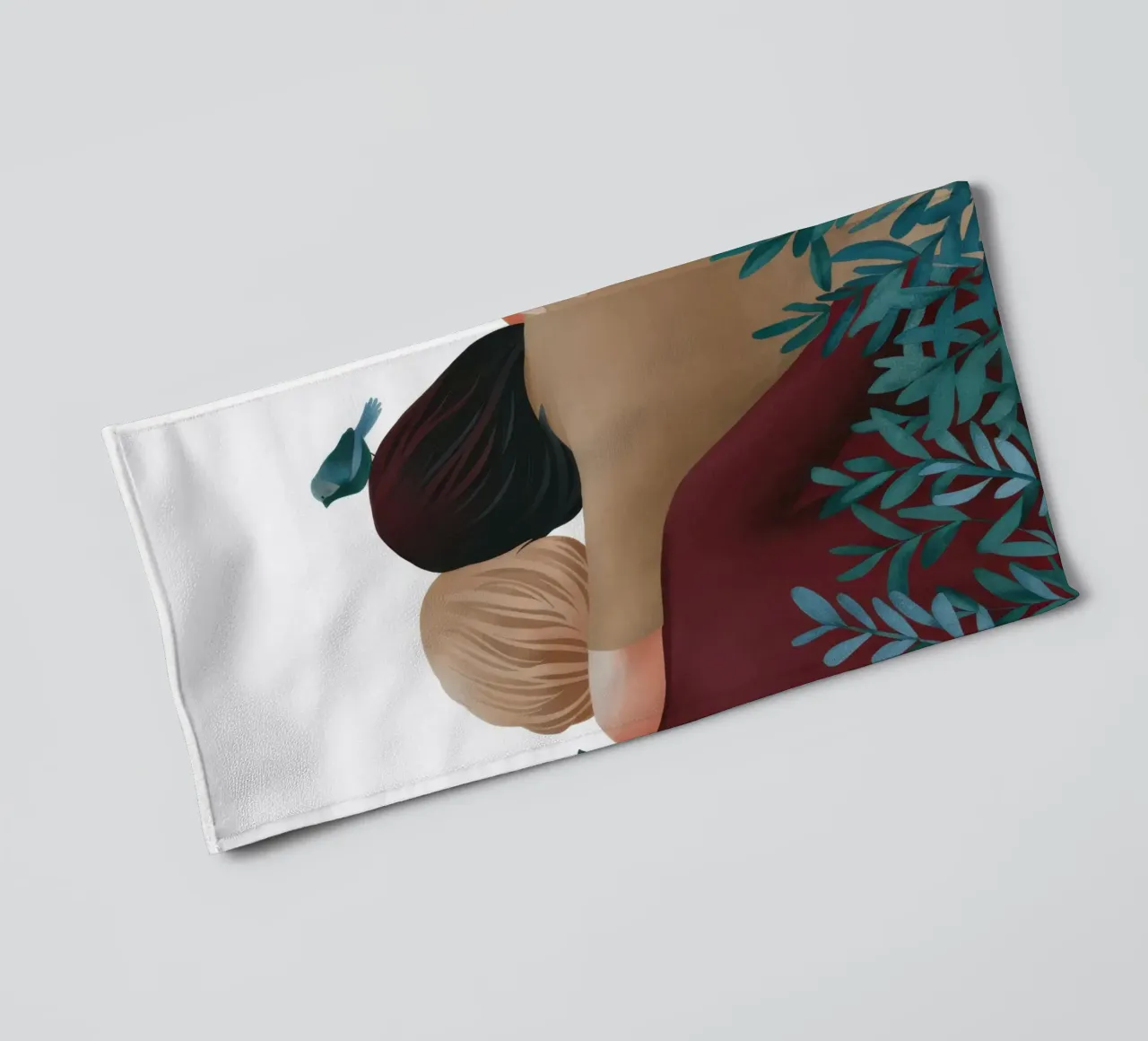 Sisters' Gentle Embrace towel by Sentinel Glow