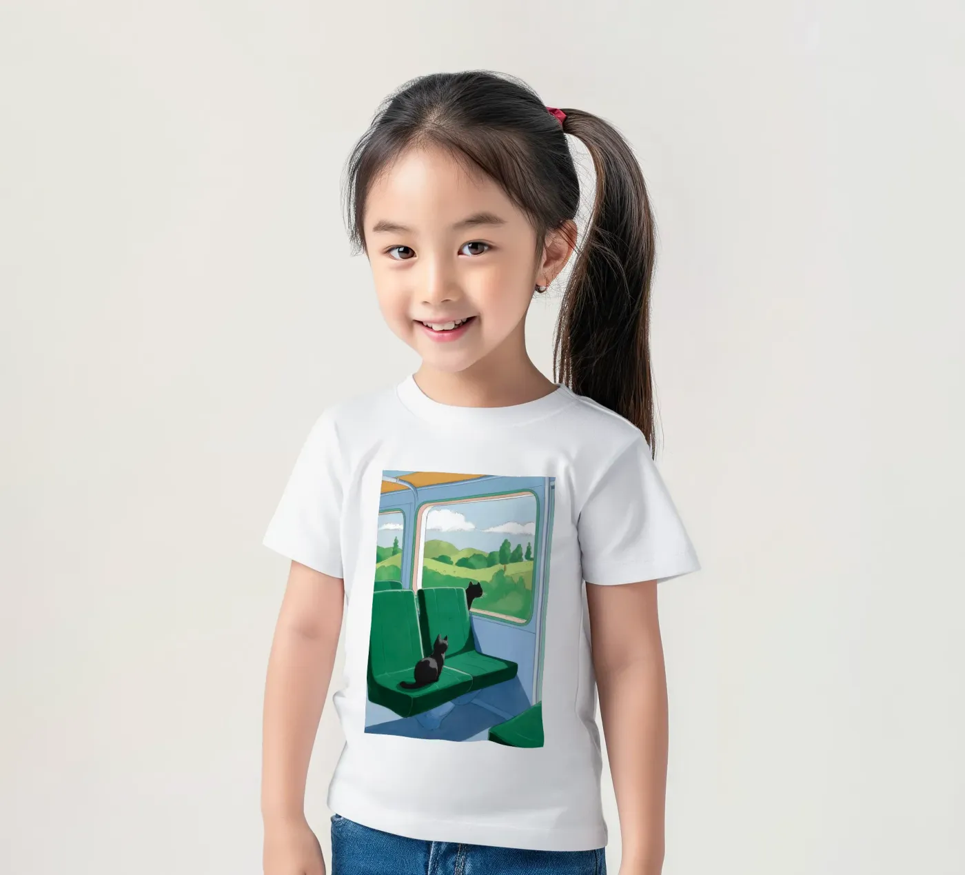 Zug Fensteransicht Kinder T-Shirt von Pale Aura