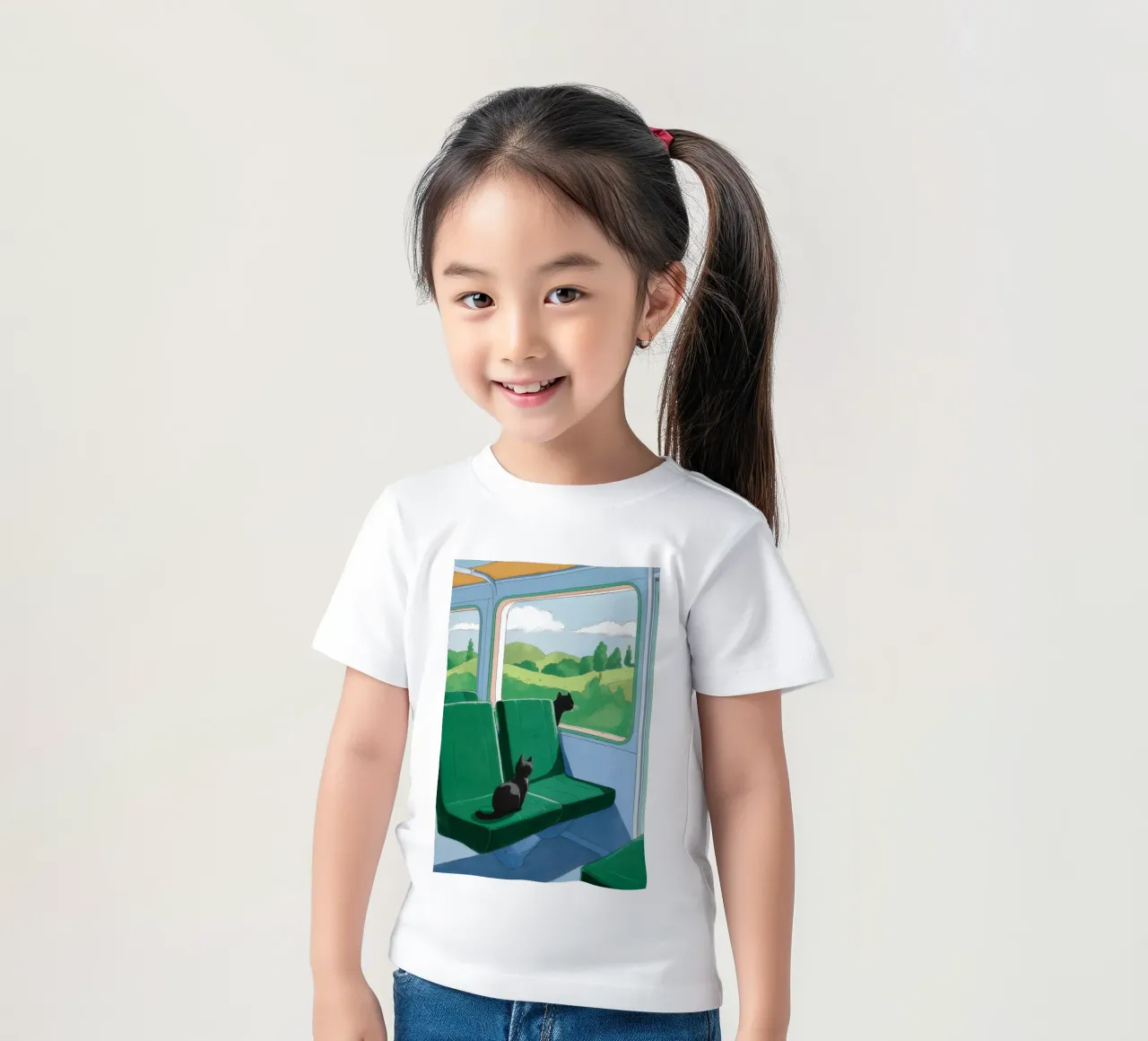 Vista dalla finestra del treno t-shirt bambini da Pale Aura