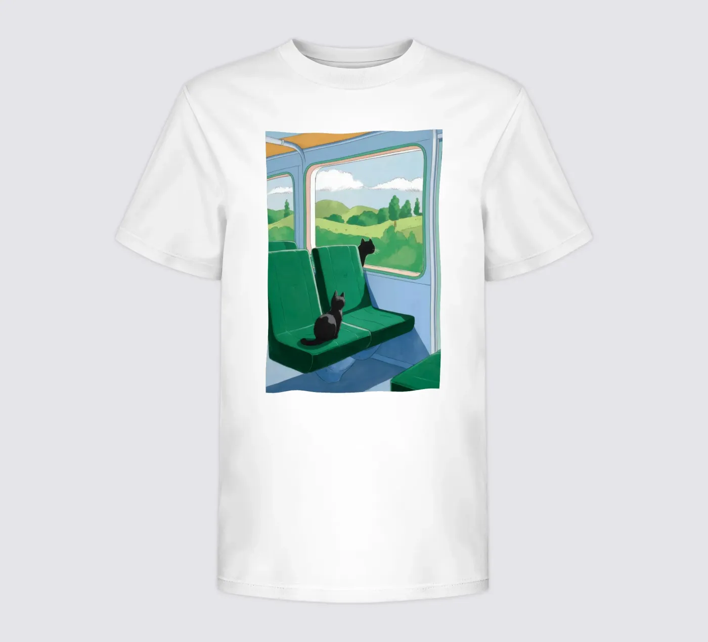 Zug Fensteransicht Kinder T-Shirt von Pale Aura
