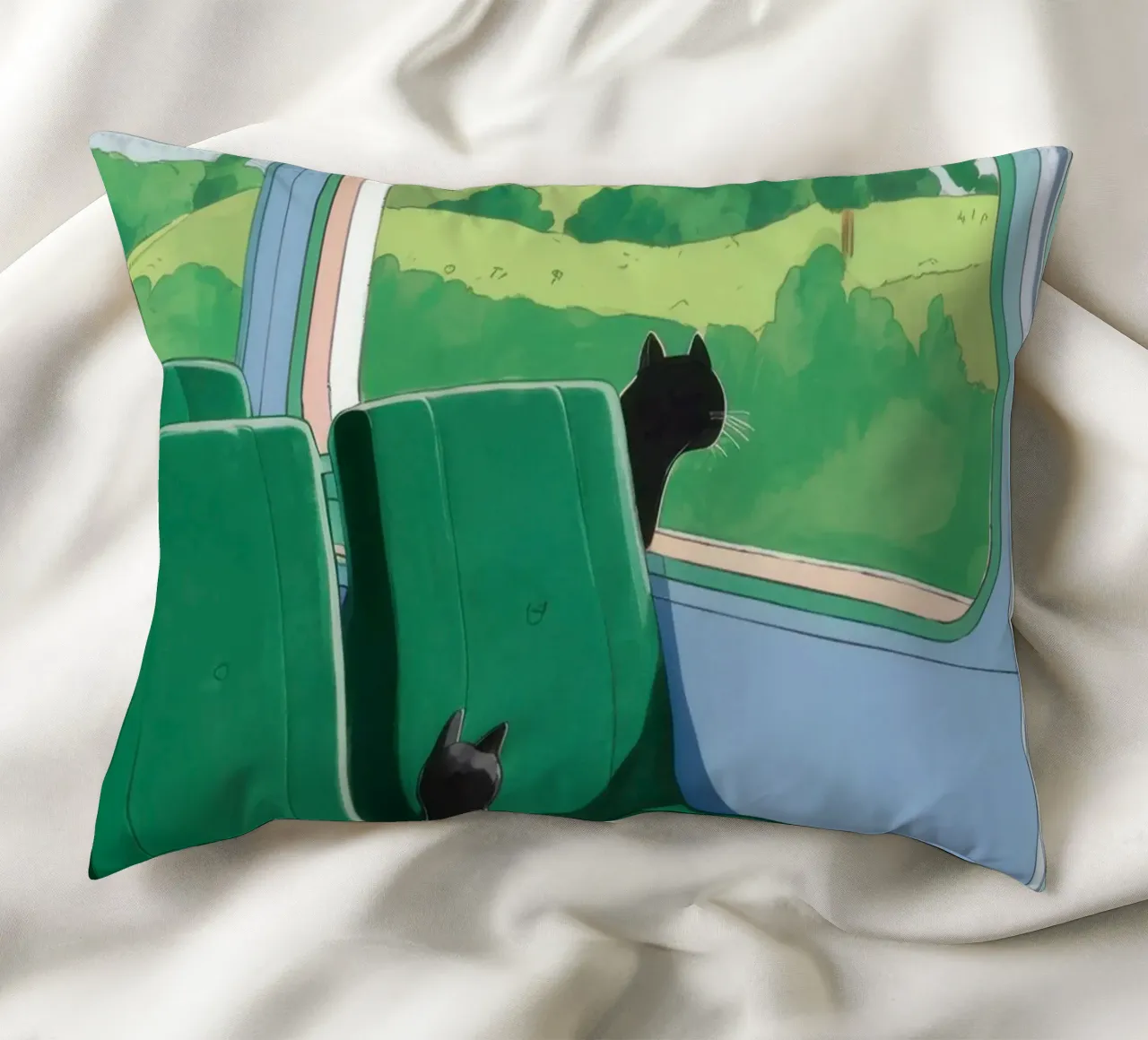 Train Window View decorative cushion by Pale Aura