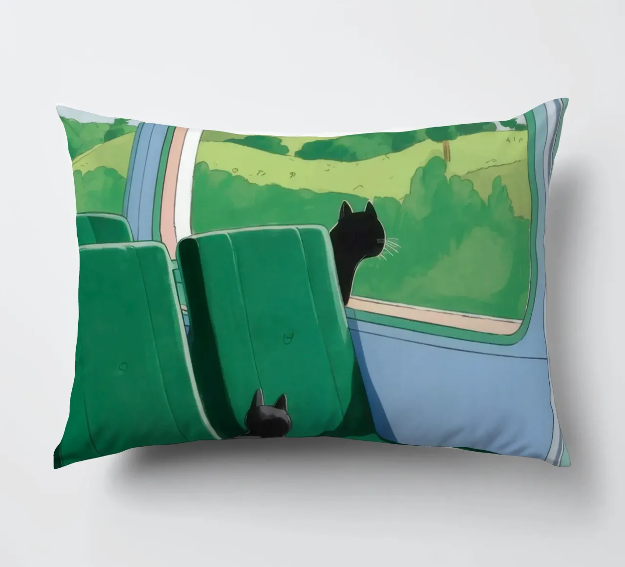 Train Window View decorative cushion by Pale Aura