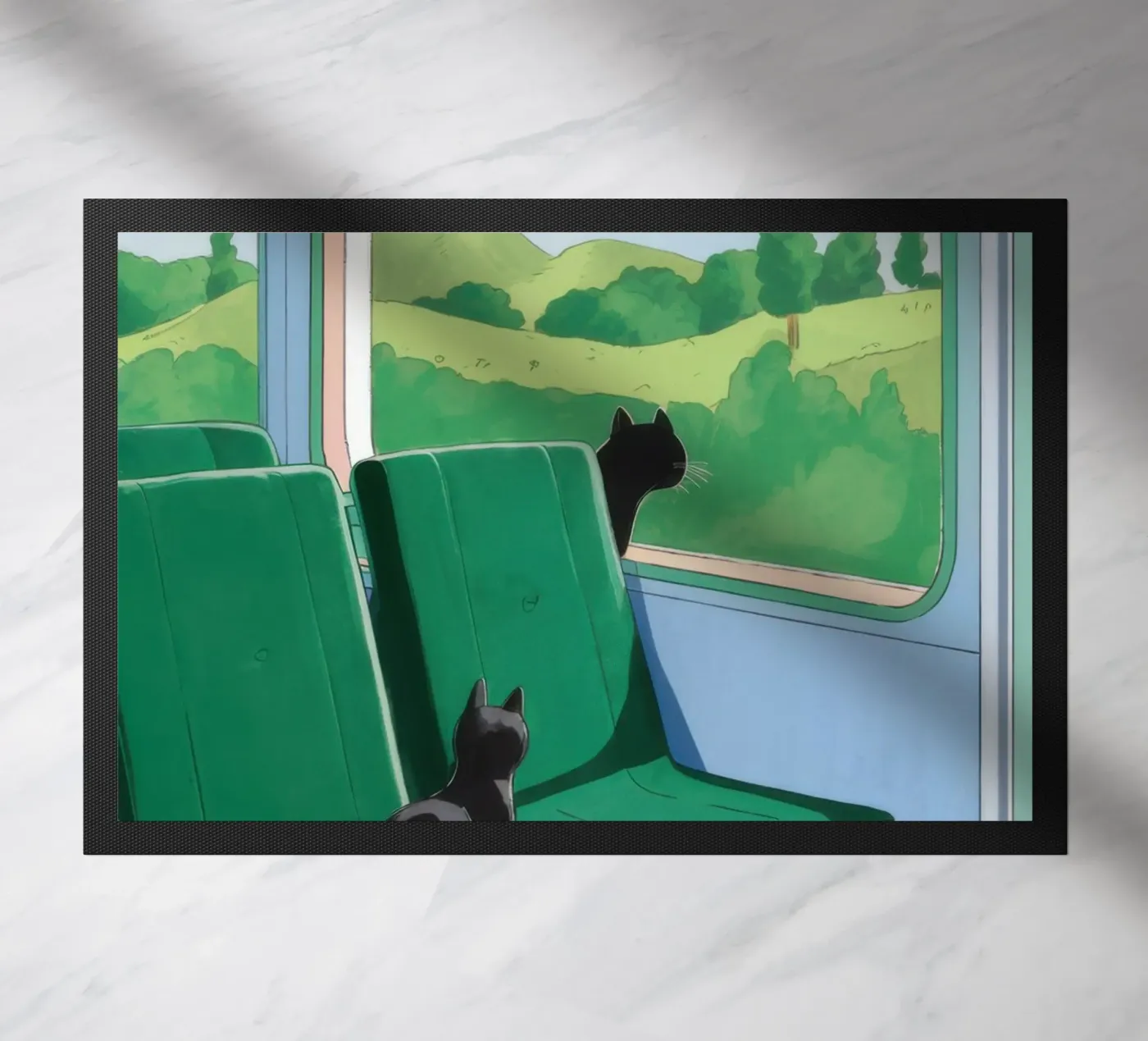 Train Window View doormat by Pale Aura