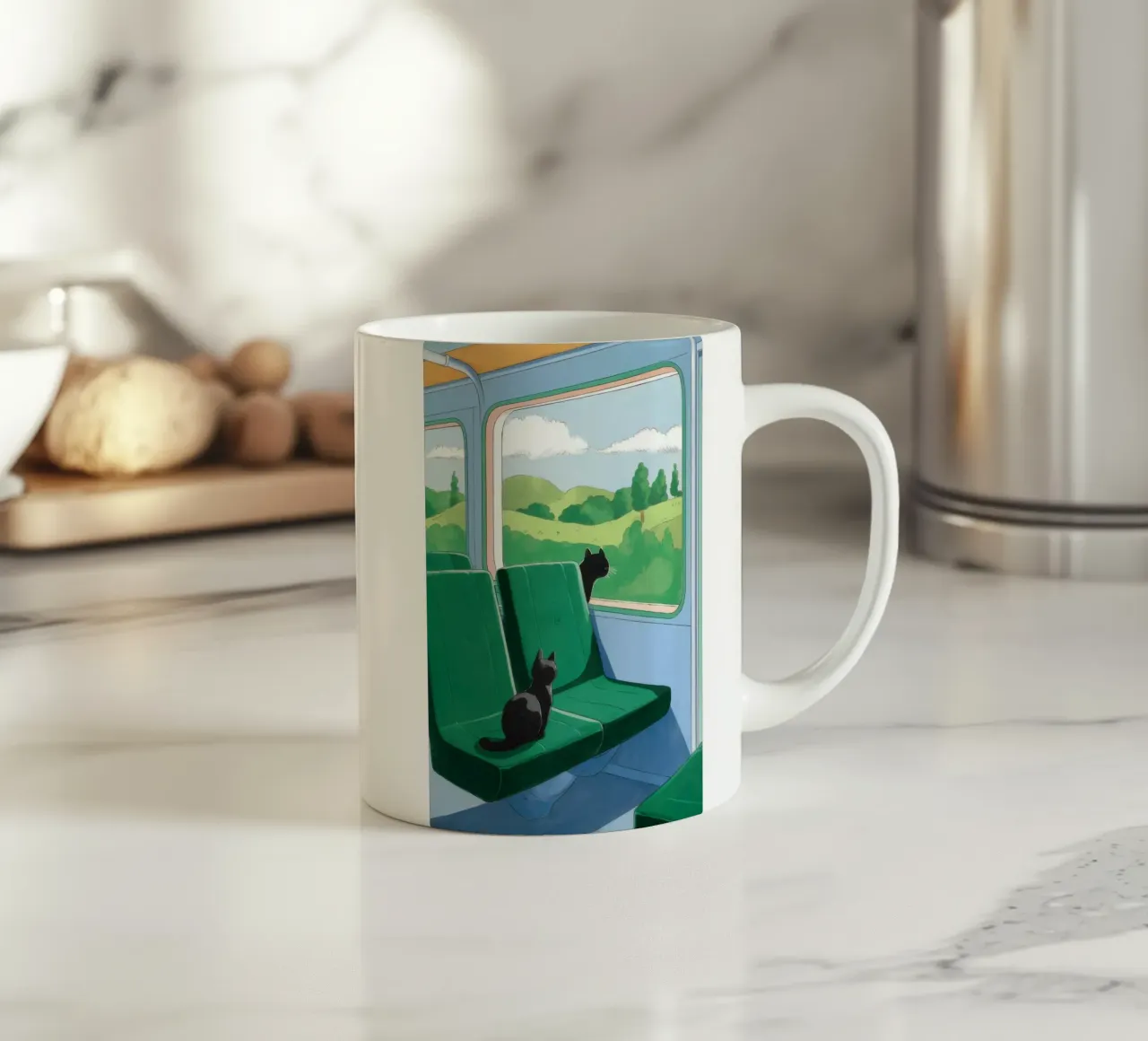 Train Window View ceramic mug by Pale Aura