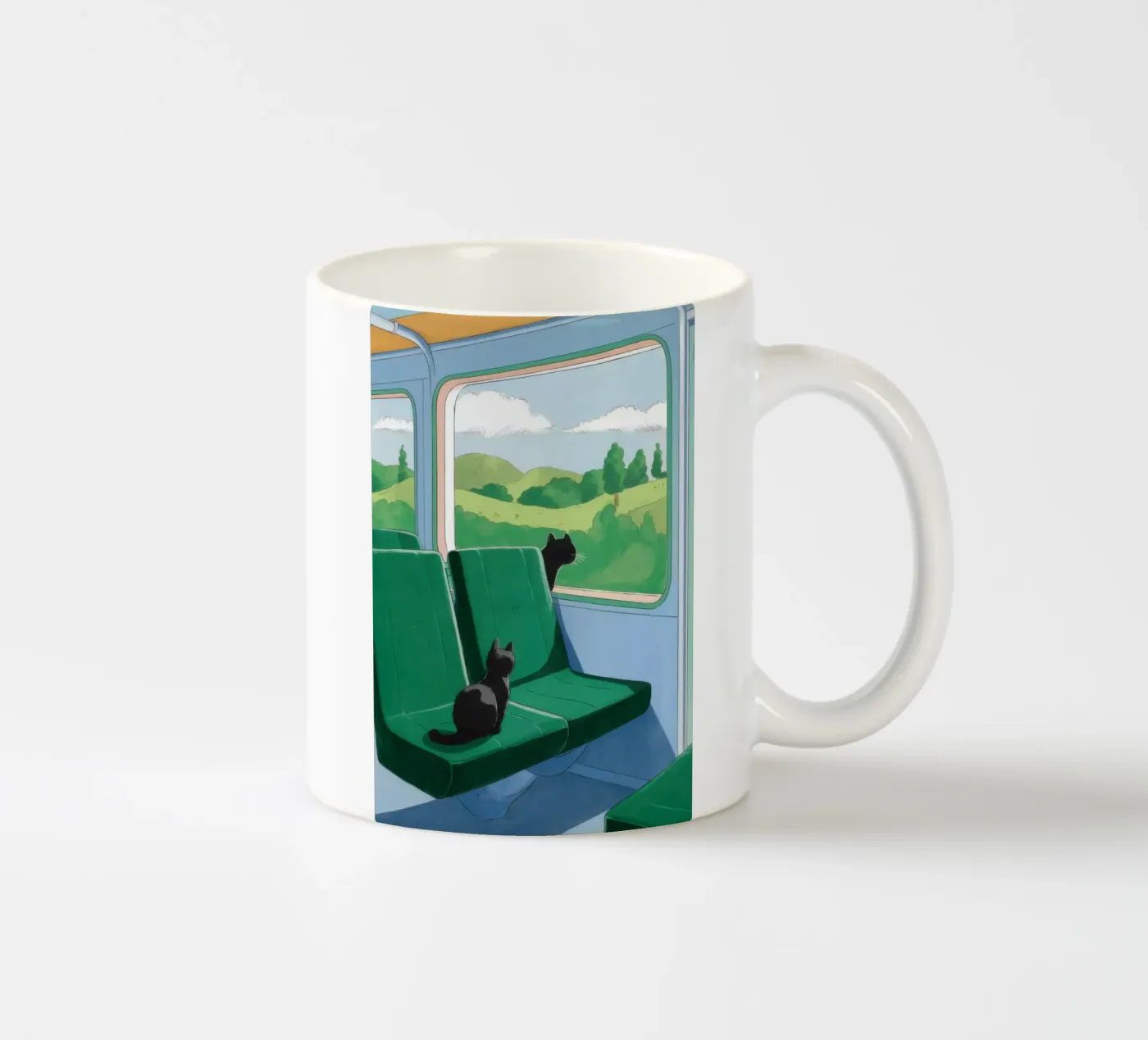Train Window View ceramic mug by Pale Aura