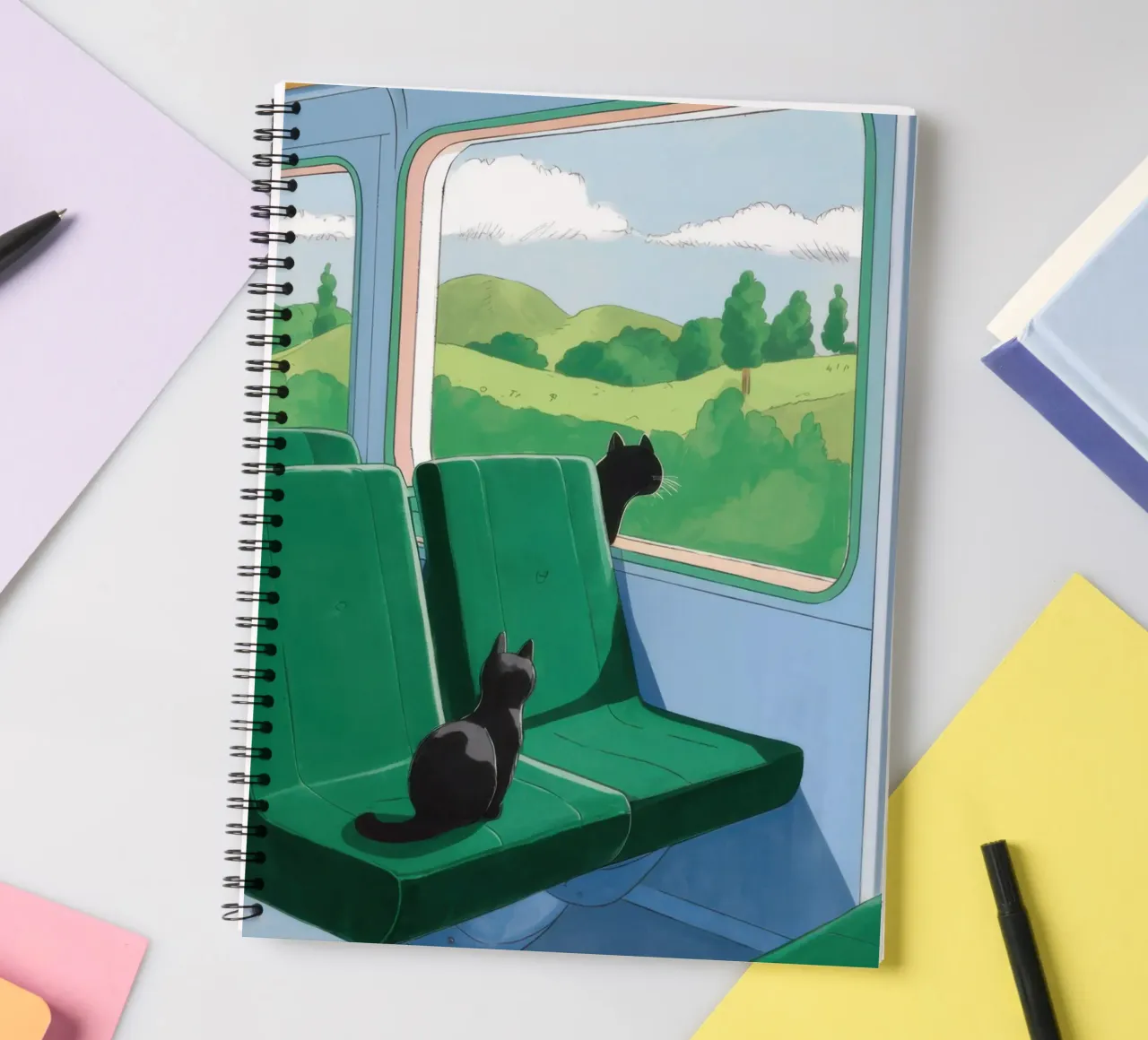 Train Window View spiral notebook by Pale Aura