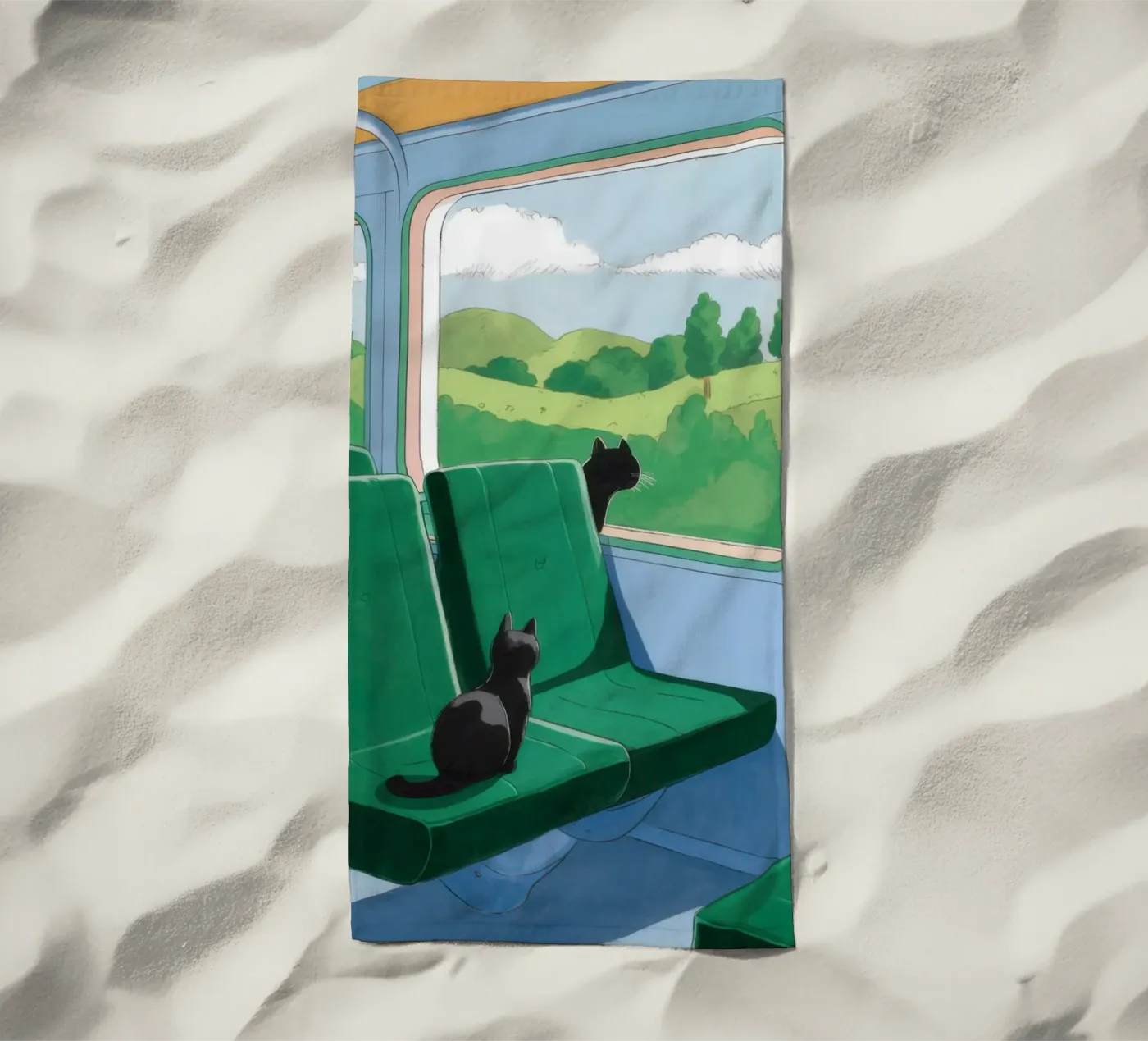 Train Window View beach towel by Pale Aura