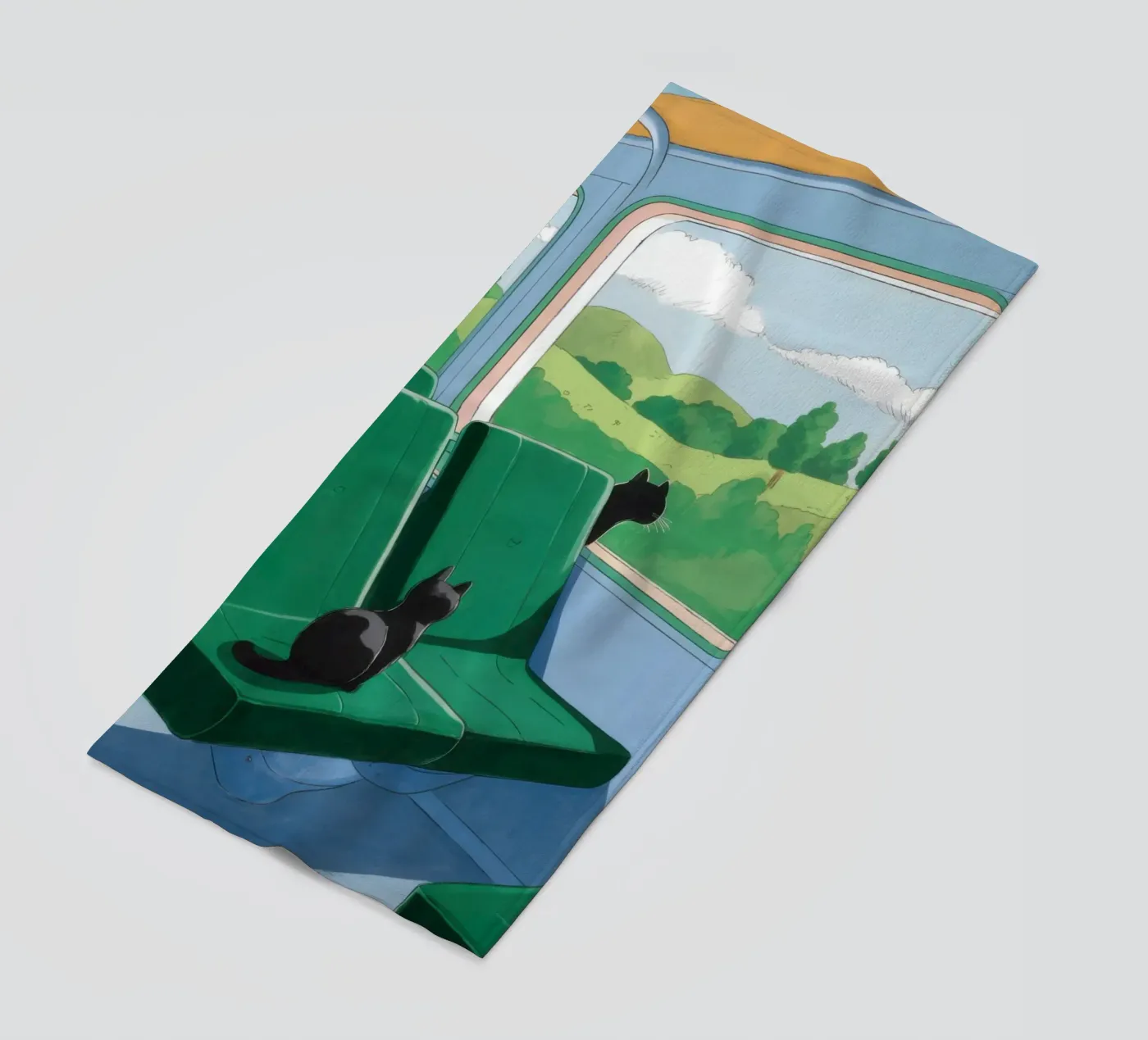 Train Window View beach towel by Pale Aura