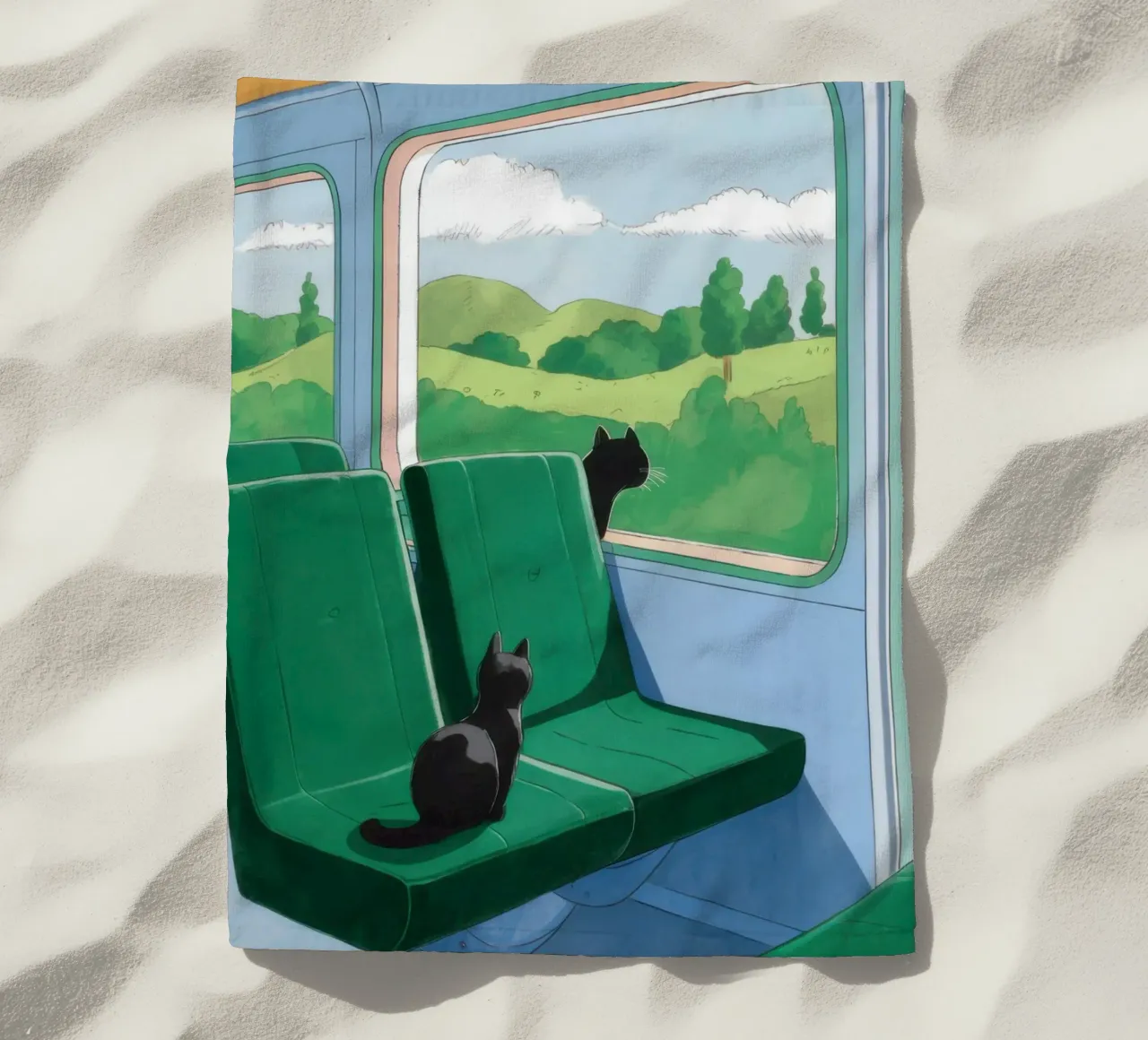 Train Window View beach towel by Pale Aura