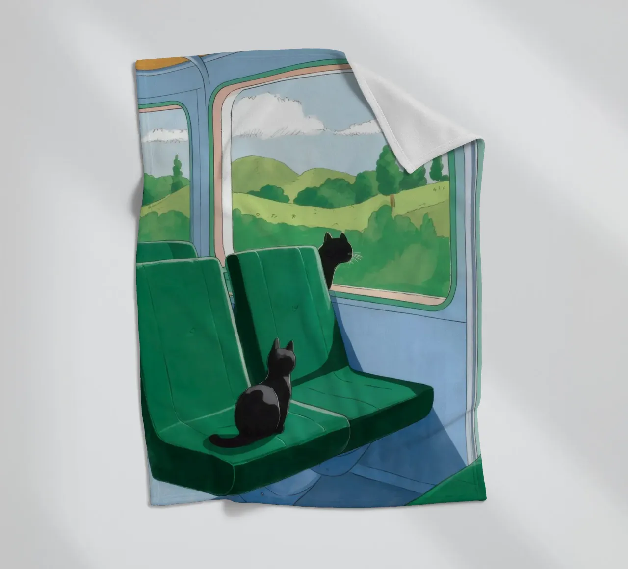 Train Window View fleecedeken van Pale Aura