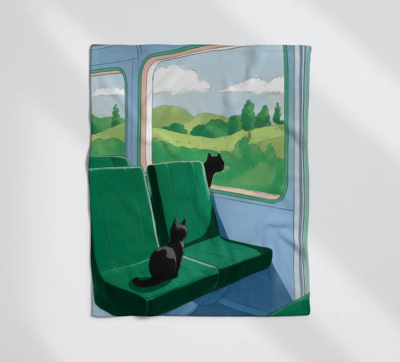 Train Window View fleecedeken van Pale Aura