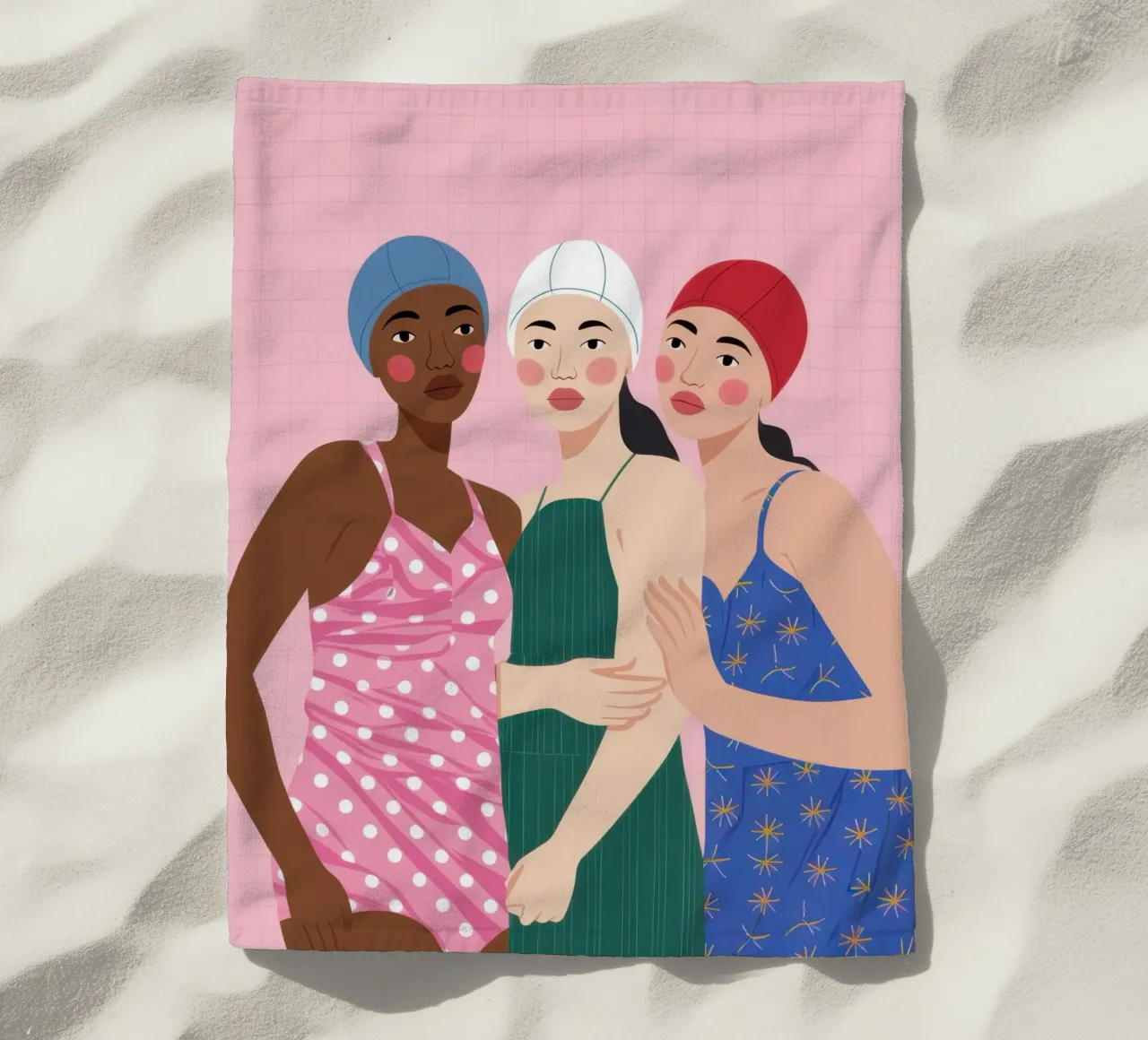 Trio von Freunden Strandtuch von Sentinel Glow