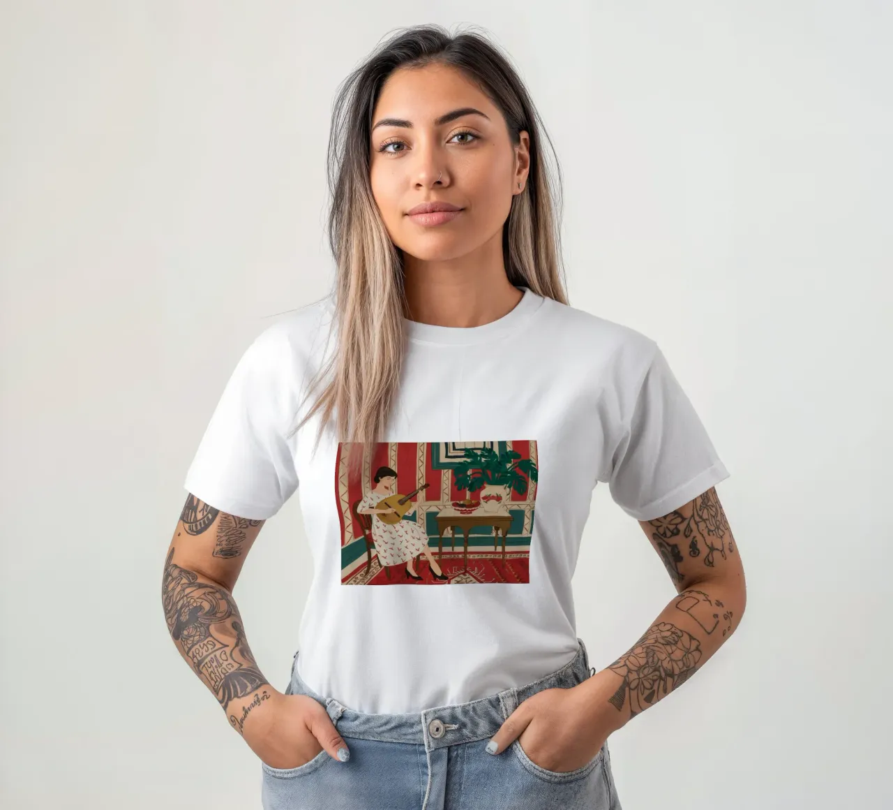Duetto di mandolino a righe t-shirt da Stone Decade