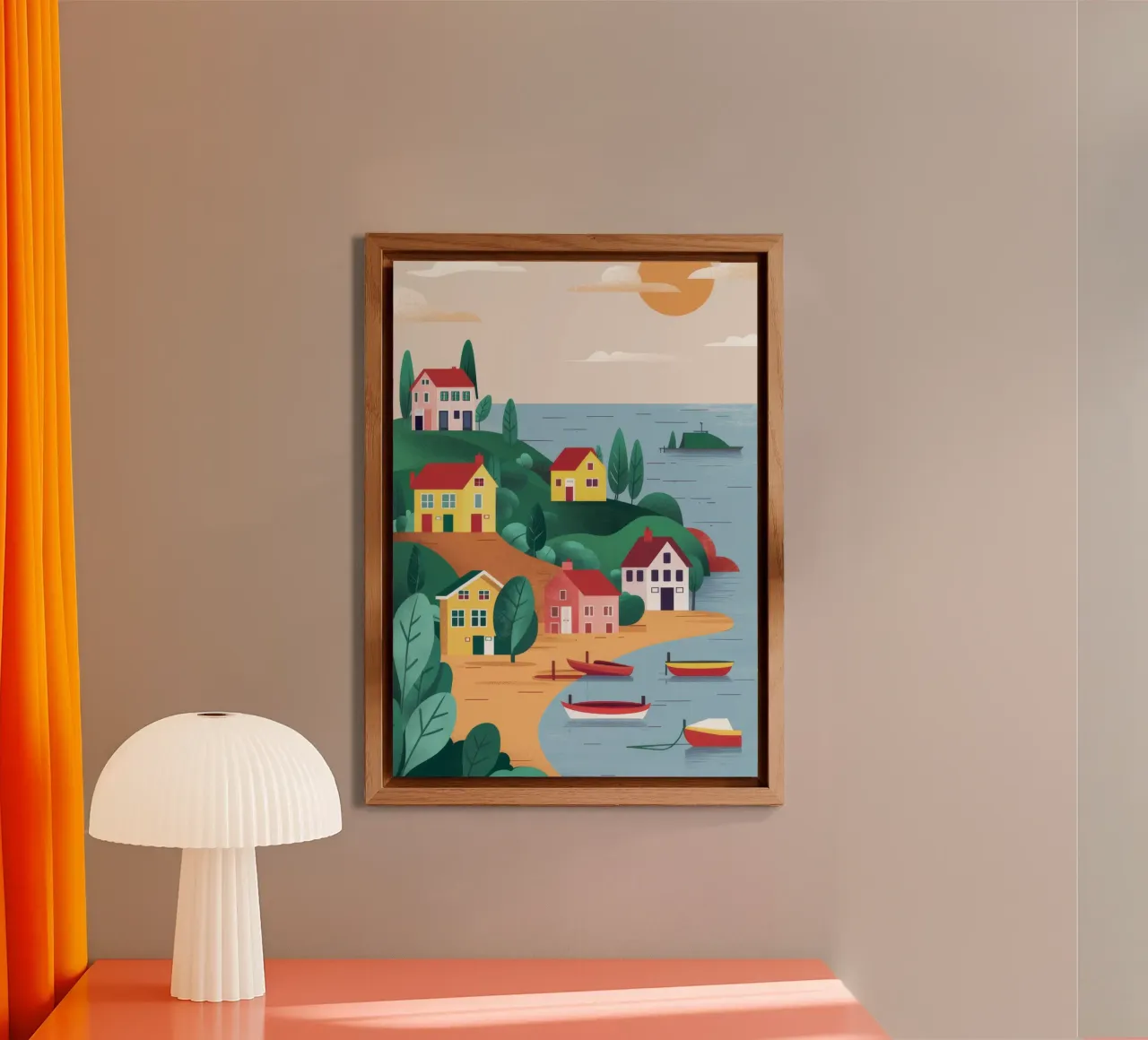 Coastal Village Harbor alu-dibond by Muse Artworks