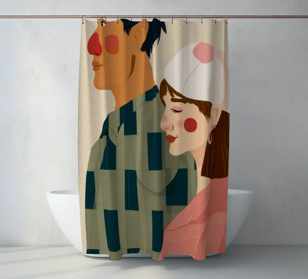Profilo a scacchi tenda da doccia da Marigold Tiga